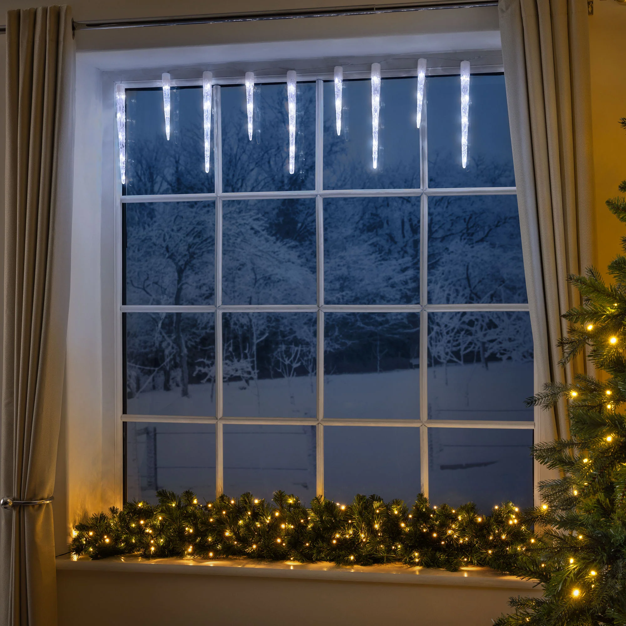 10 Battery Operated Icicle Lights - Image 4