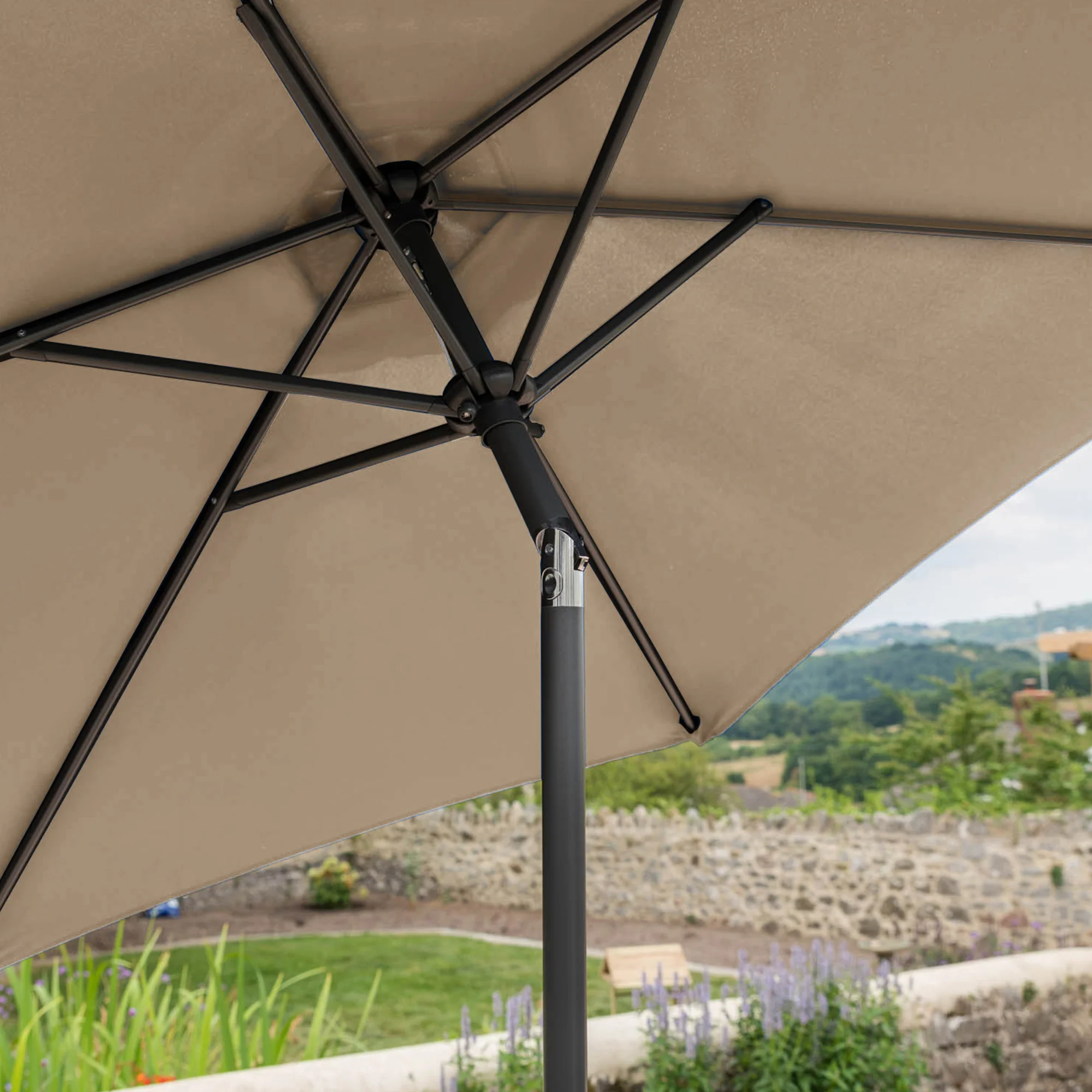 Crank & Tilt Parasol – 2.4m - Image 3