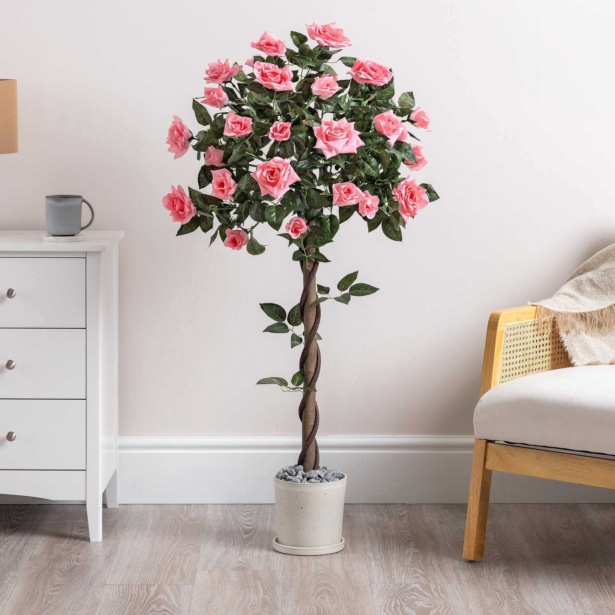 Artificial Pink Rose Trees – Pair – 3ft & 4ft - Image 5