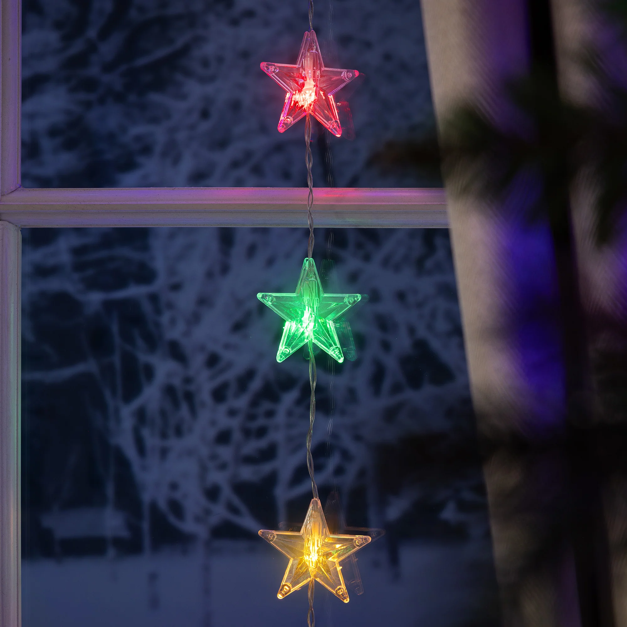40 LED Star Christmas Curtain Lights - Image 3