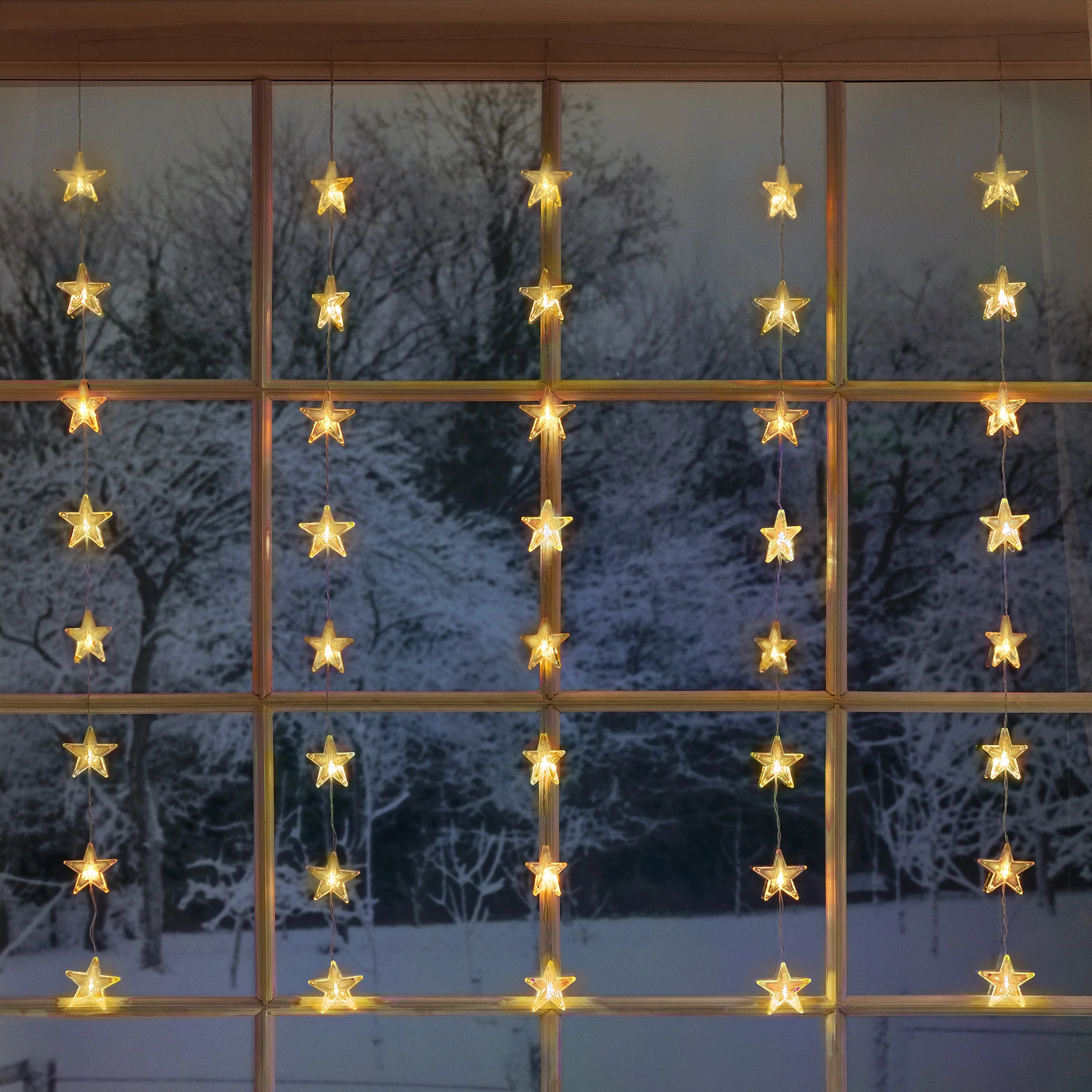 40 LED Star Christmas Curtain Lights - Image 5