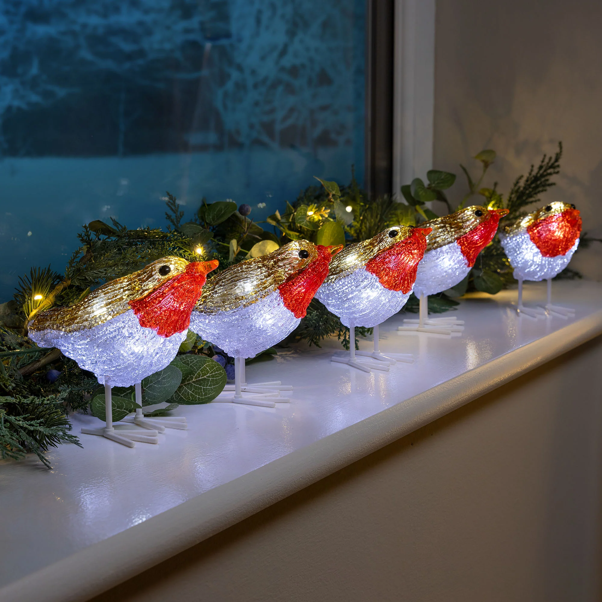 Set of 5 Acrylic Robin Lights - Image 2
