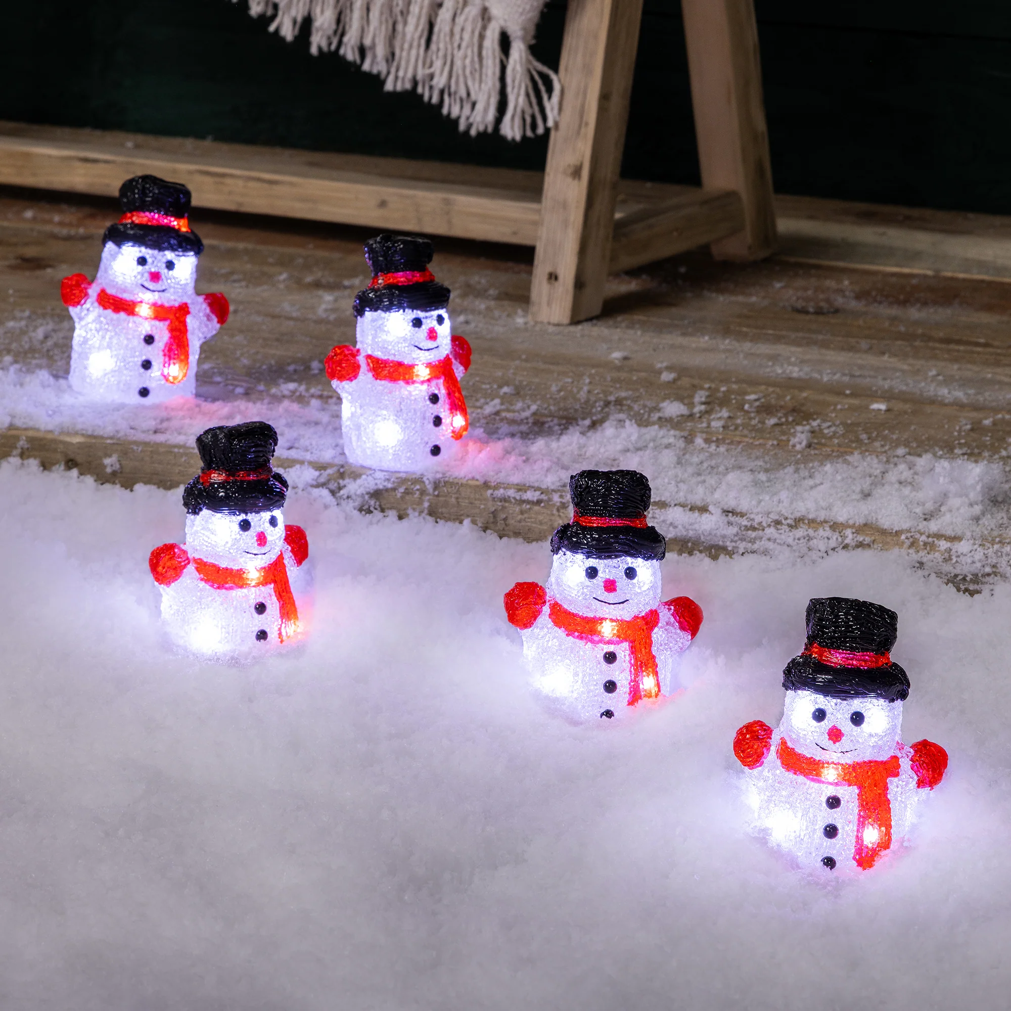 Set of 5 Acrylic Snowman Lights - Image 3