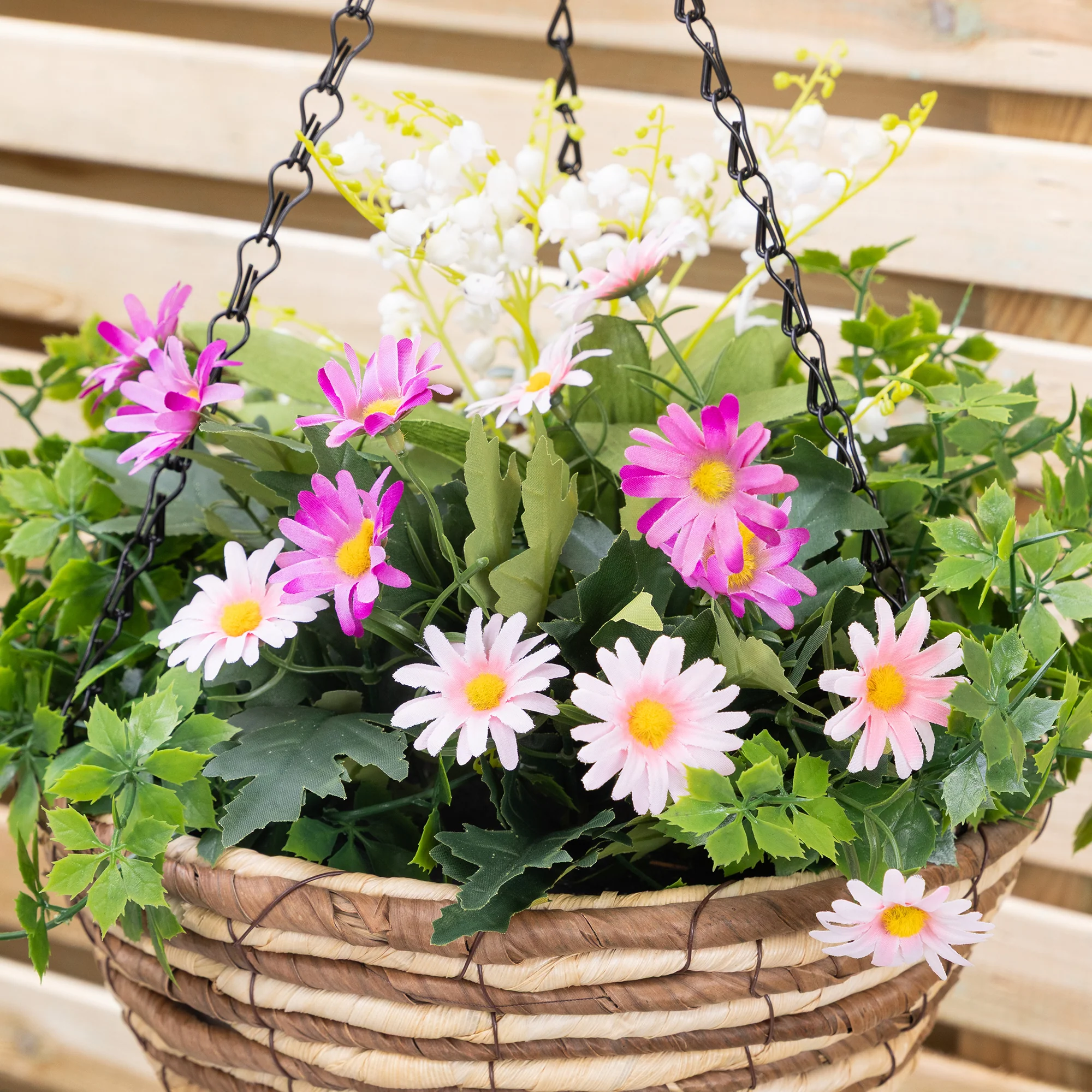 Artificial Daisy Hanging Basket - Image 7