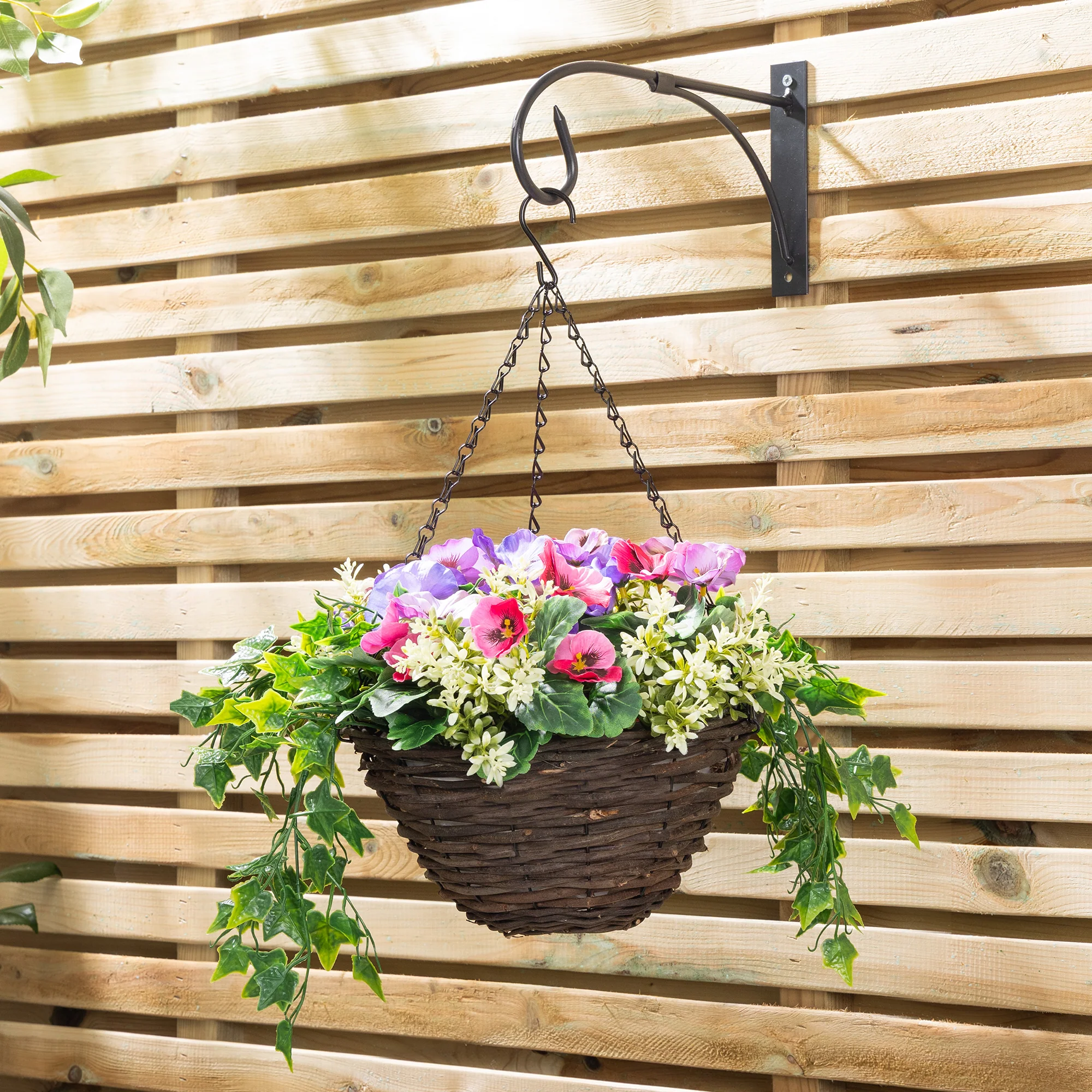 Artificial Pansy Hanging Basket - Image 6
