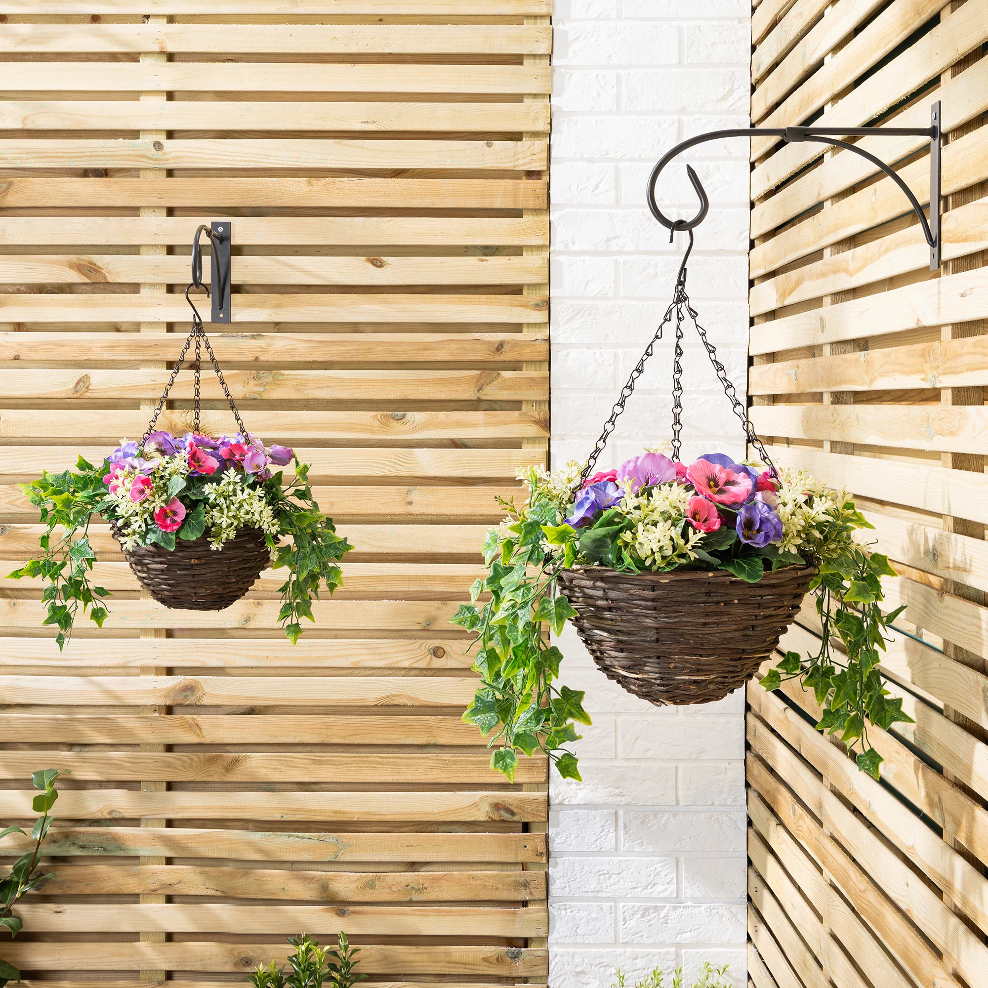 Artificial Pansy Hanging Basket - Image 8
