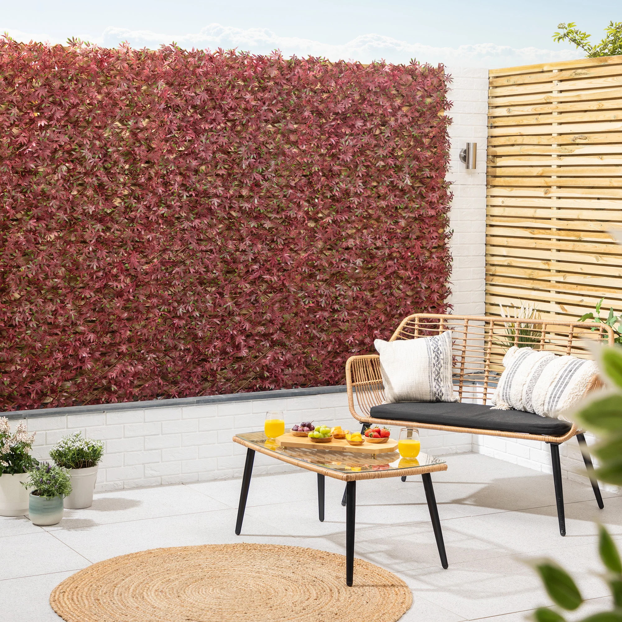 Artificial Red Acer Trellis – 2m x 1m - Image 4