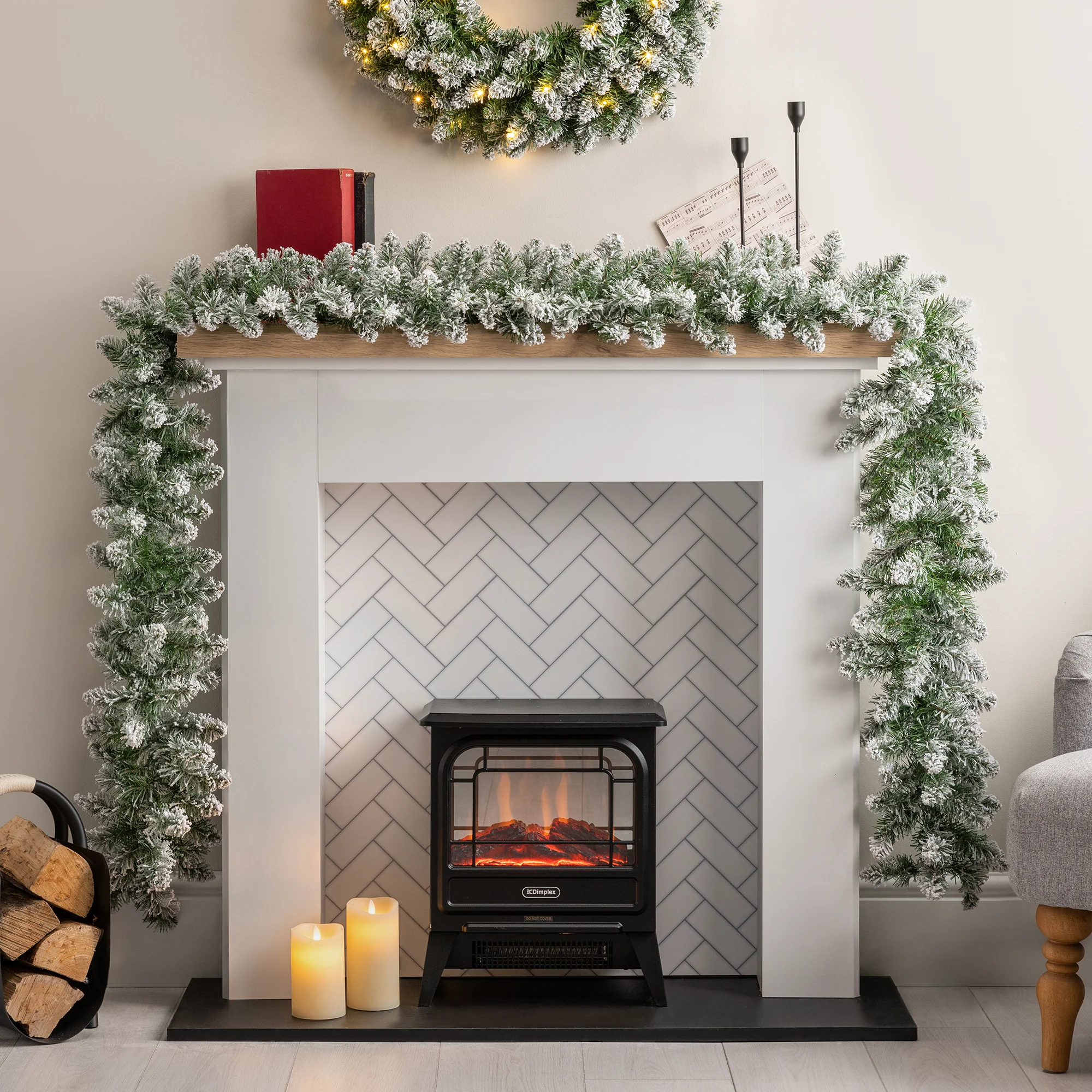 Snow Flocked Christmas Garland - Image 4