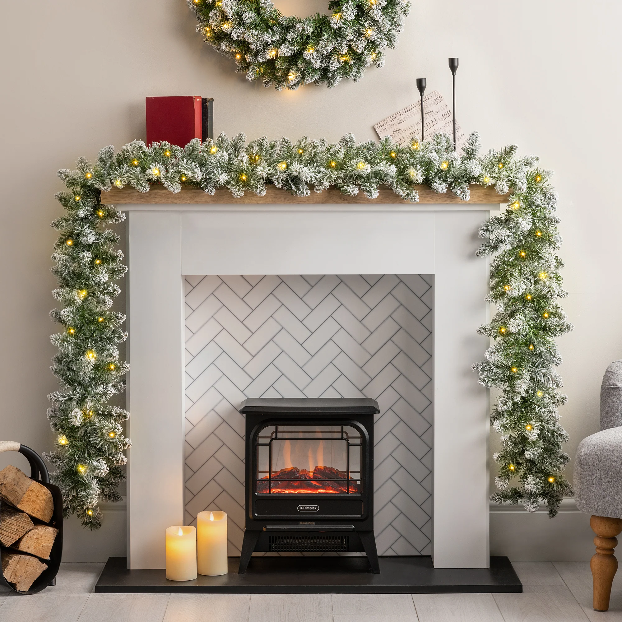 Snow Flocked Christmas Garland - Image 6