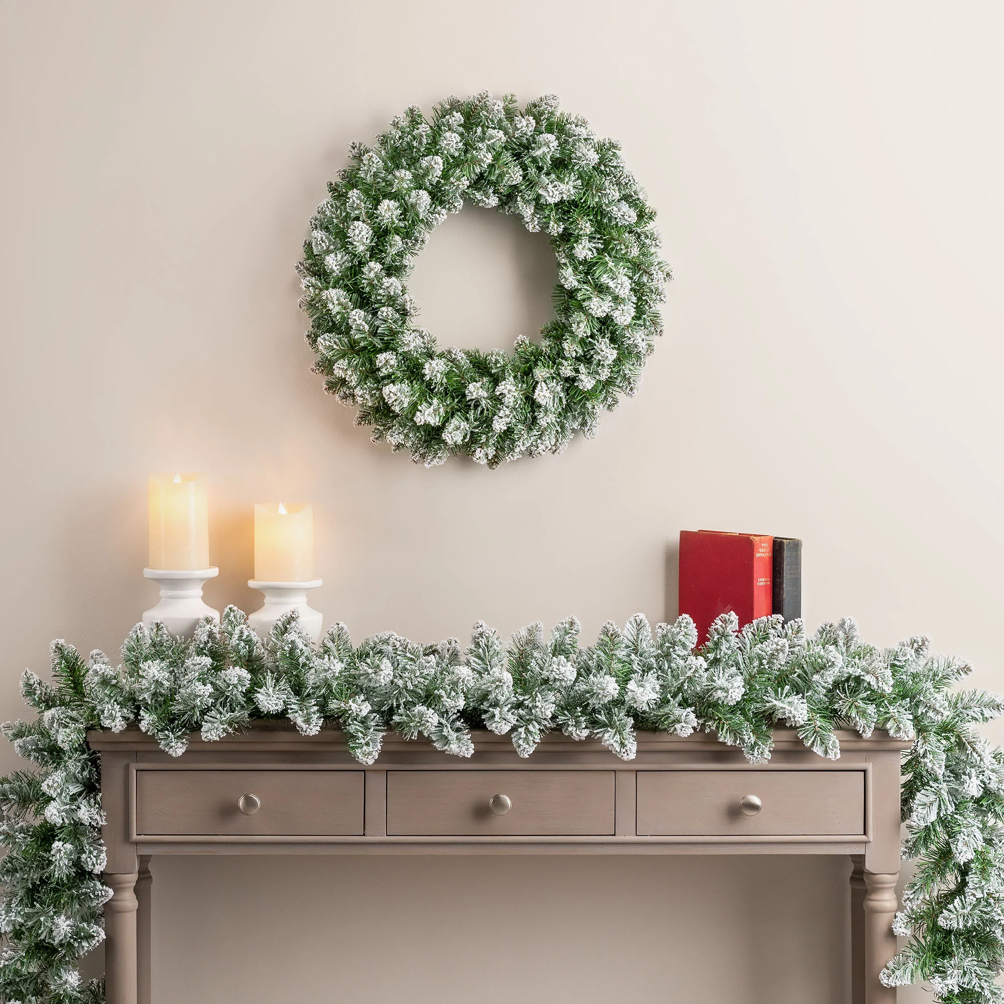 Snow Flocked Christmas Garland - Image 7