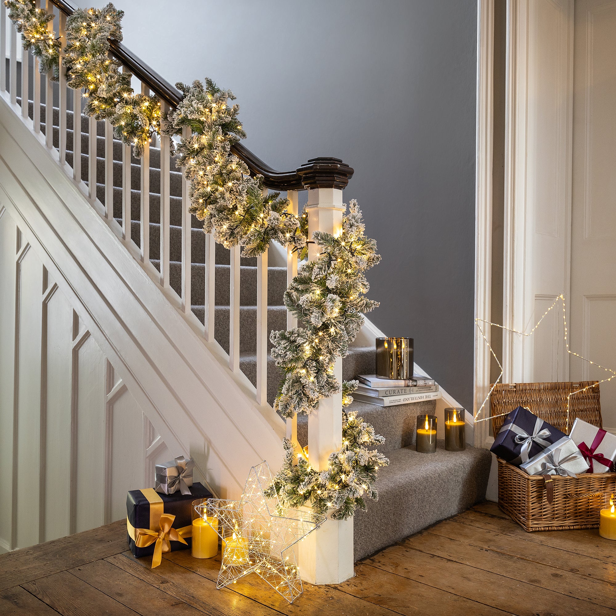 Snow Flocked Christmas Garland - Image 9