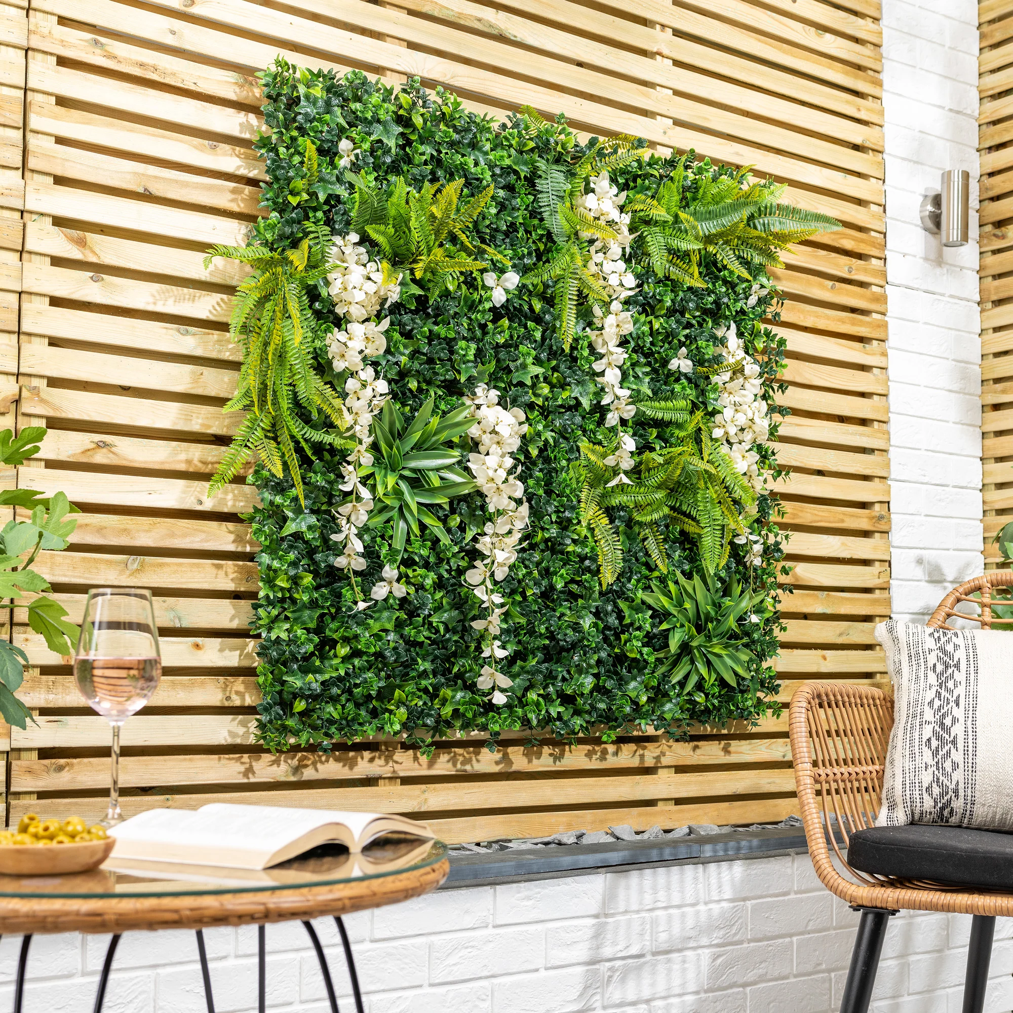 Artificial Wisteria Living Wall Panels – 1m x 1m - Image 3
