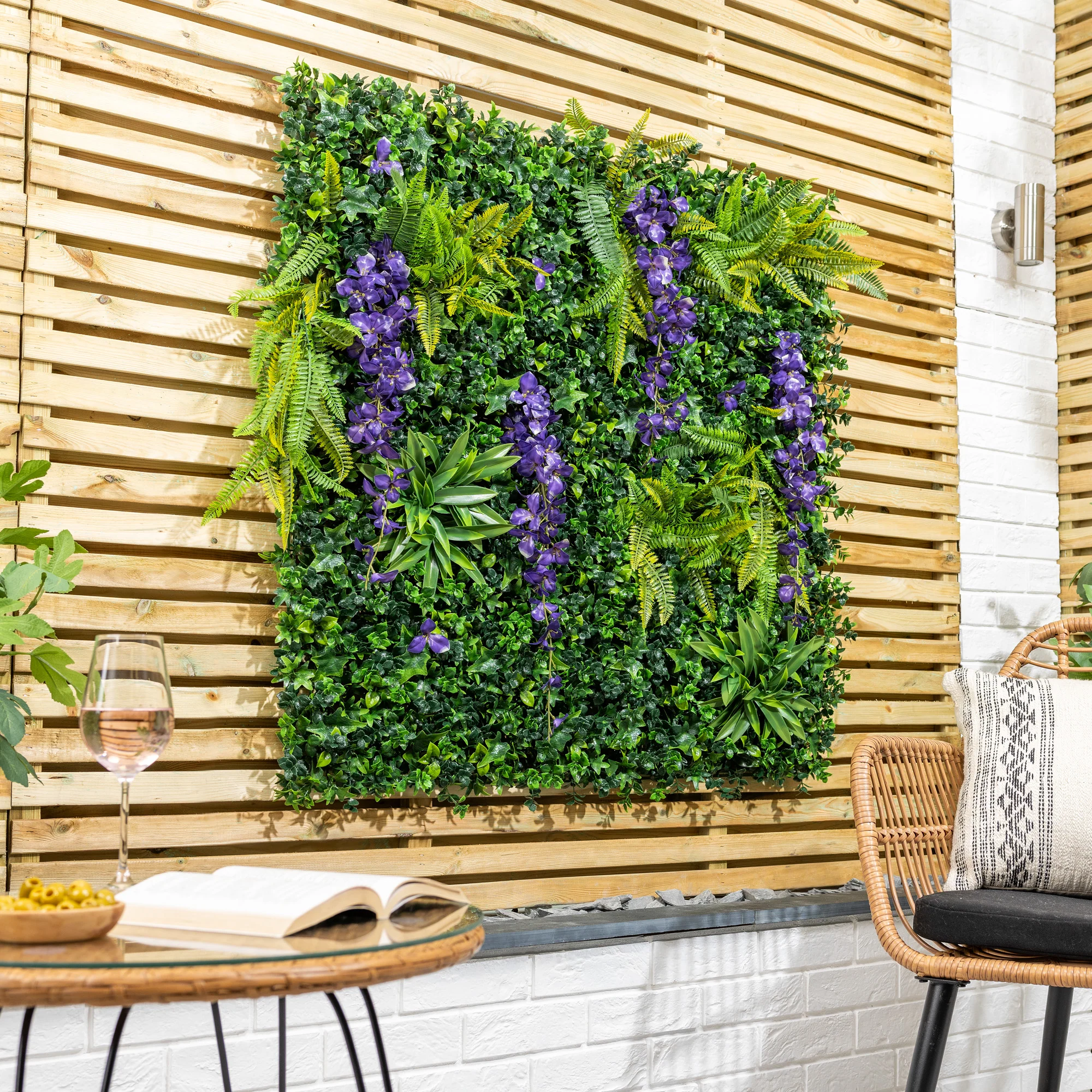 Artificial Wisteria Living Wall Panels – 1m x 1m - Image 7