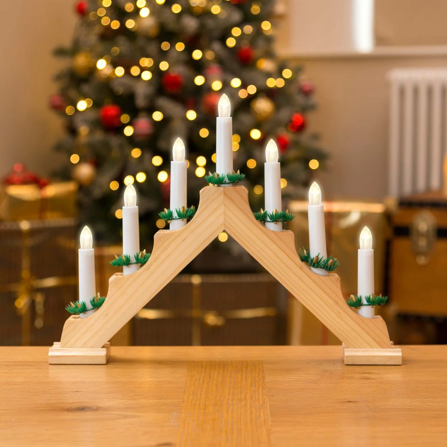 Battery Operated Christmas Candle Bridge - Image 4