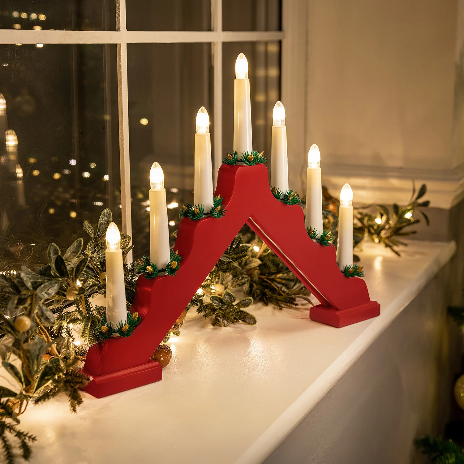 Battery Operated Christmas Candle Bridge - Image 6