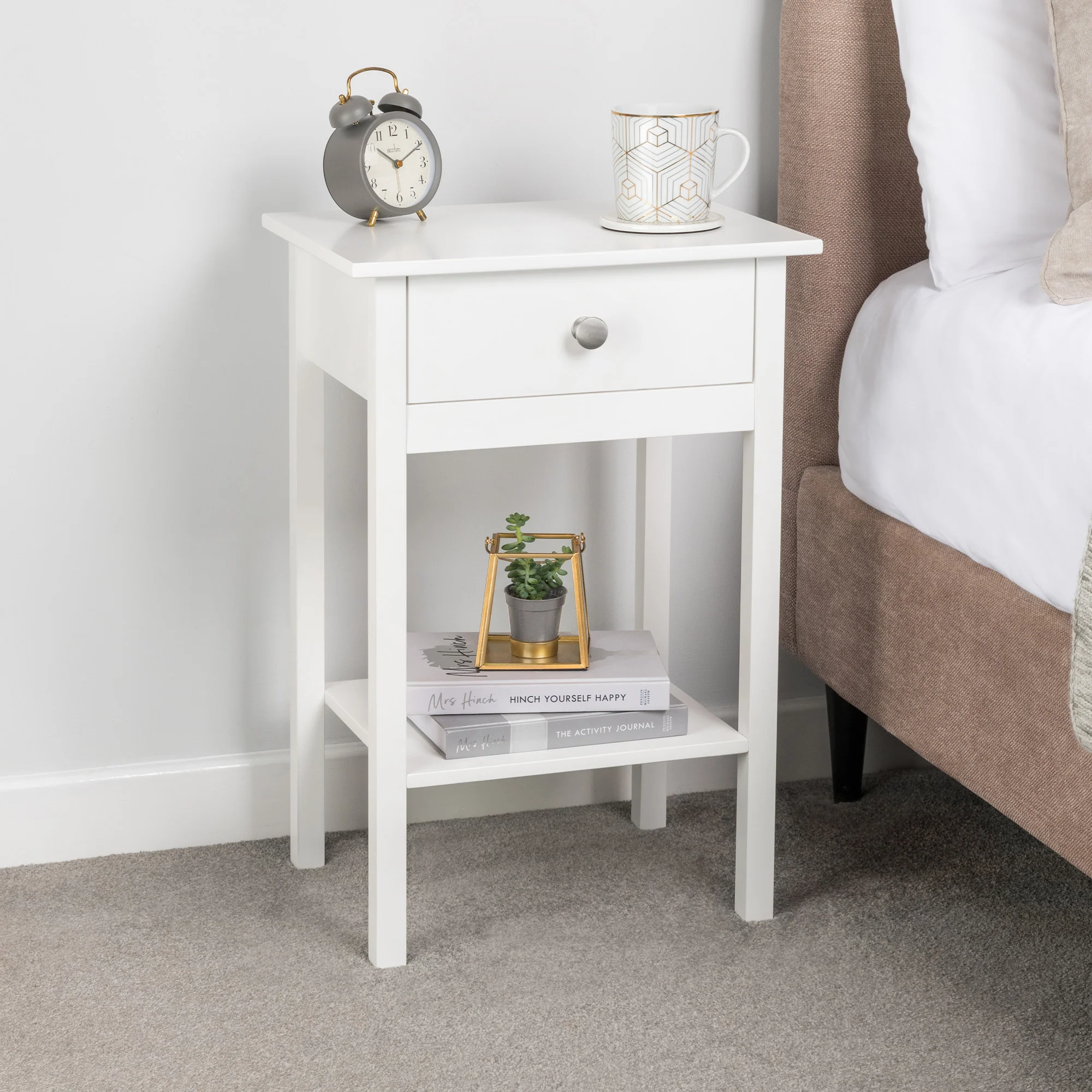 Modbury Bedside Table with Shelf