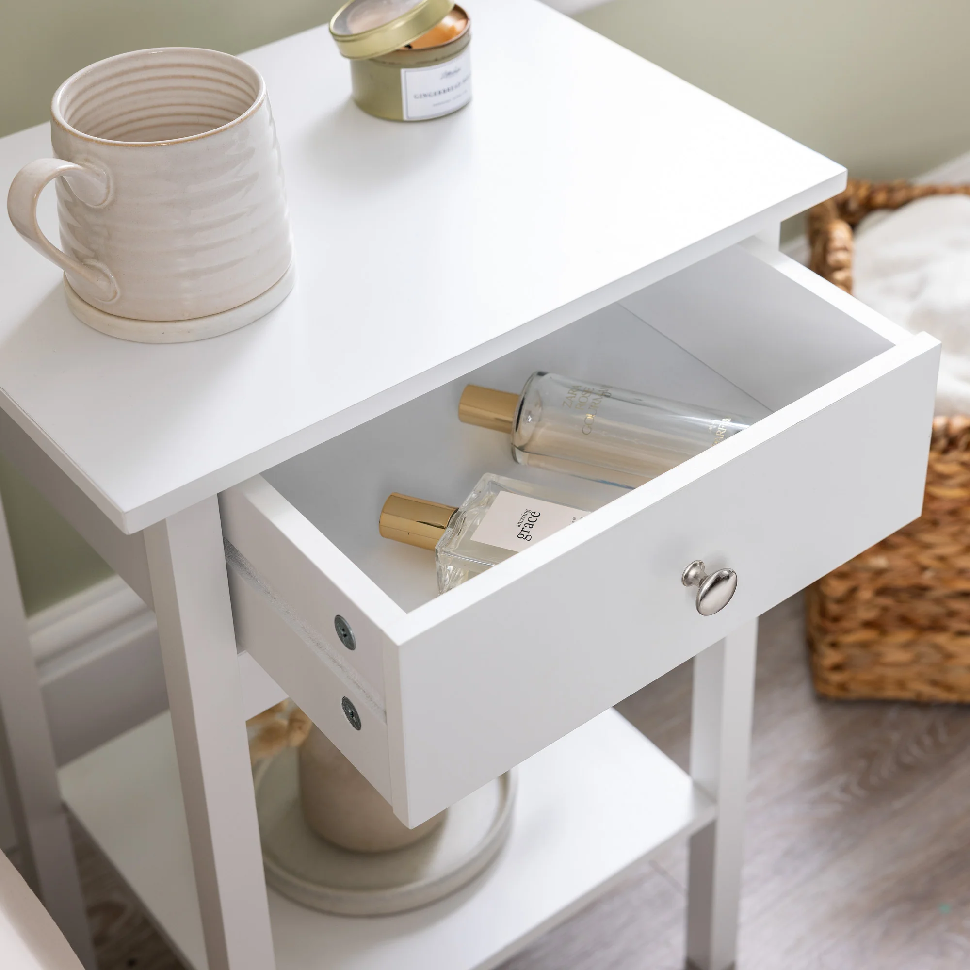 Modbury Bedside Table with Shelf - Image 2