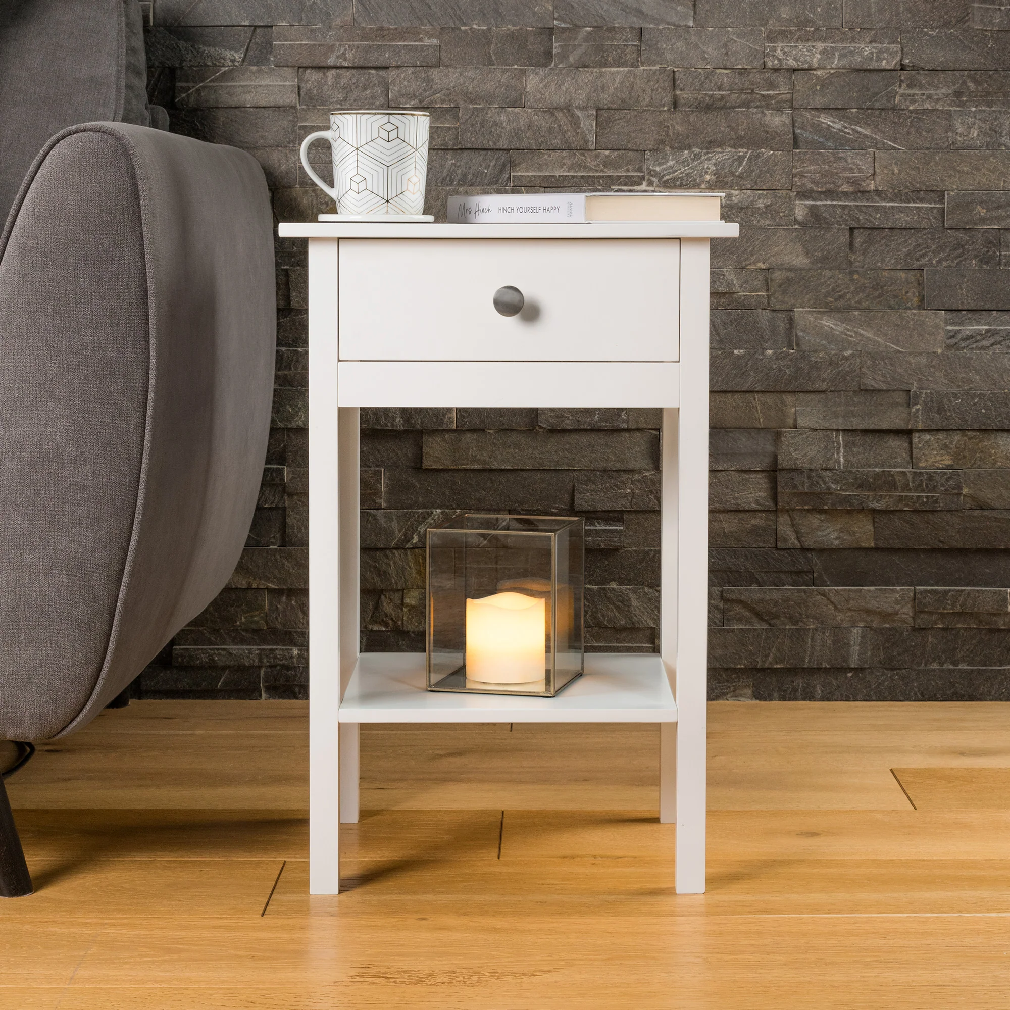 Modbury Bedside Table with Shelf - Image 3