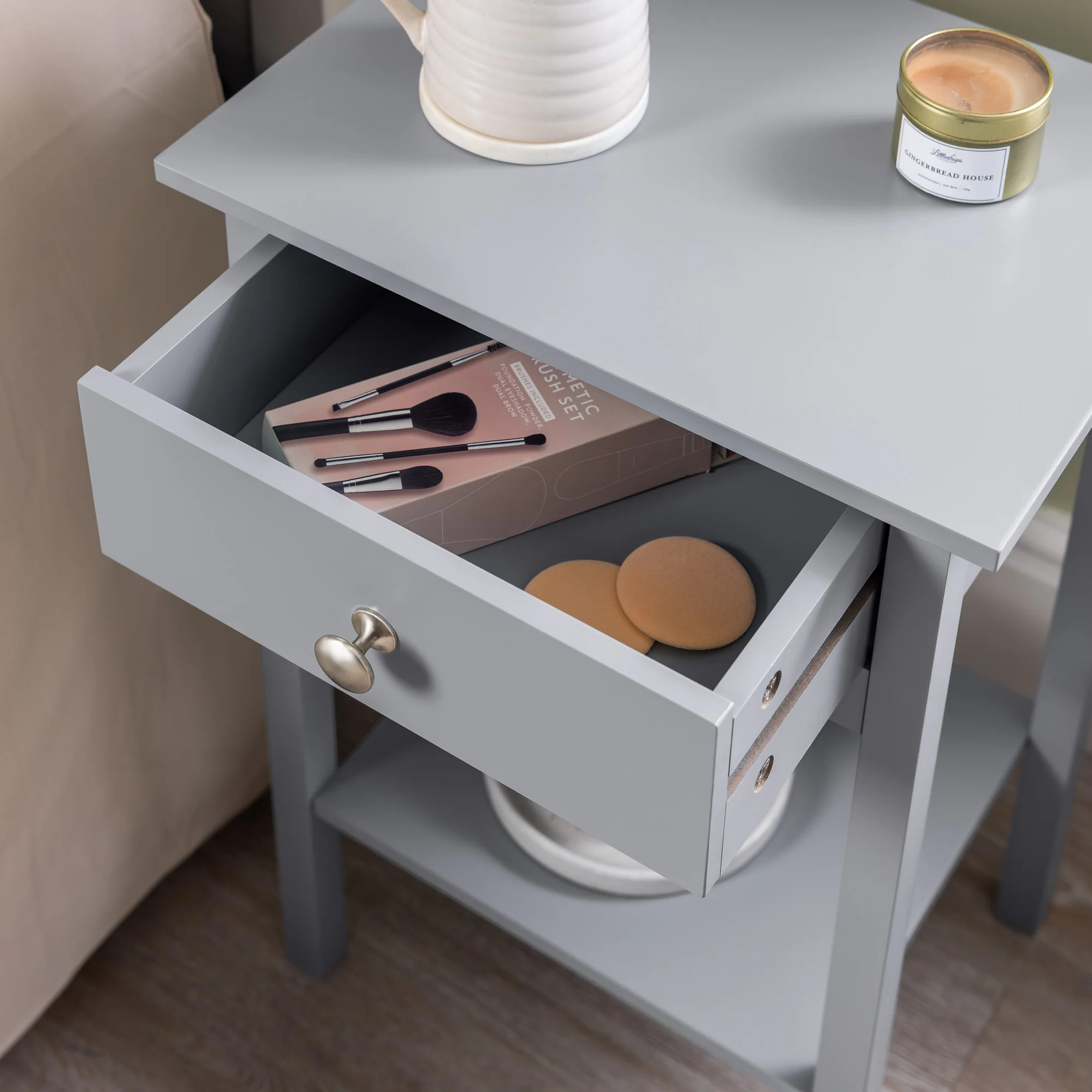 Modbury Bedside Table with Shelf - Image 6