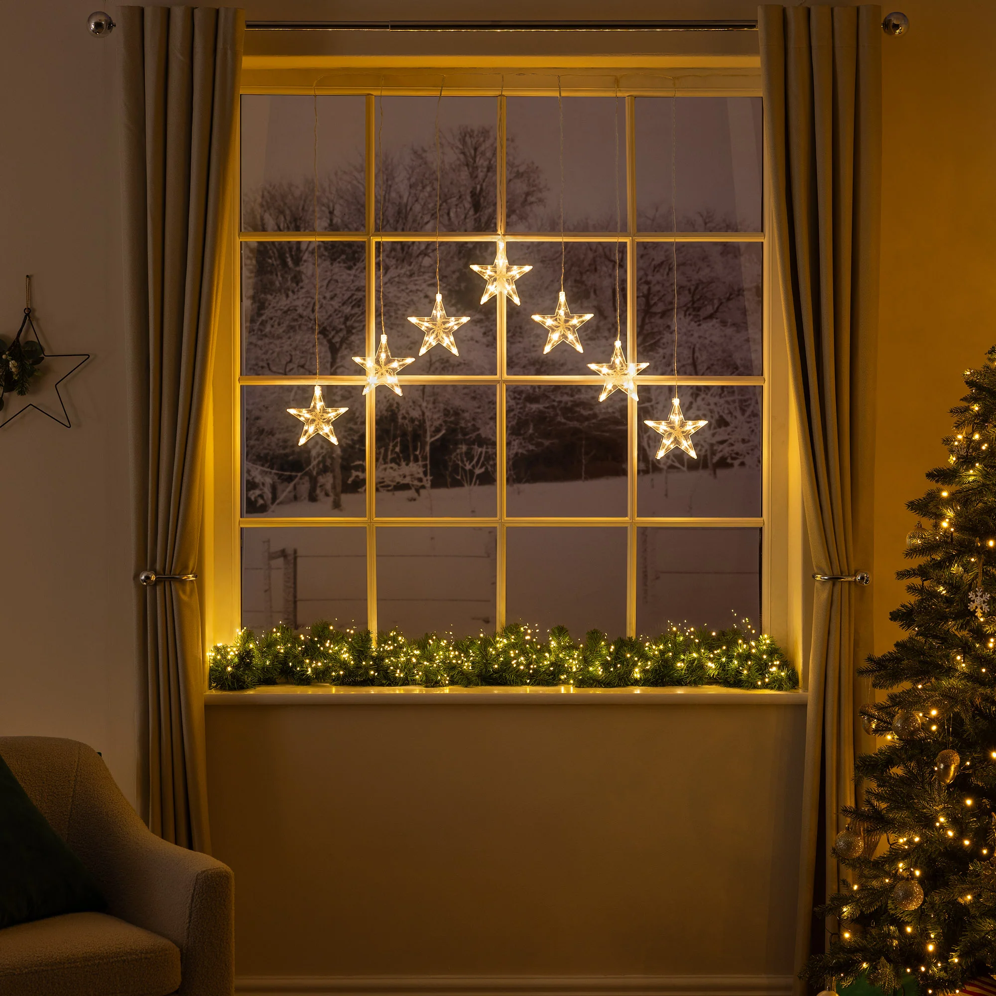 Christmas Star Curtain Lights - Image 4