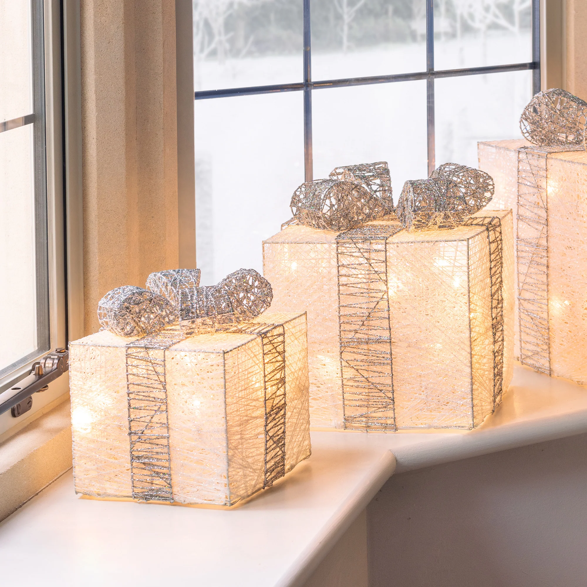 Cotton Light Up Christmas Parcels - Image 4