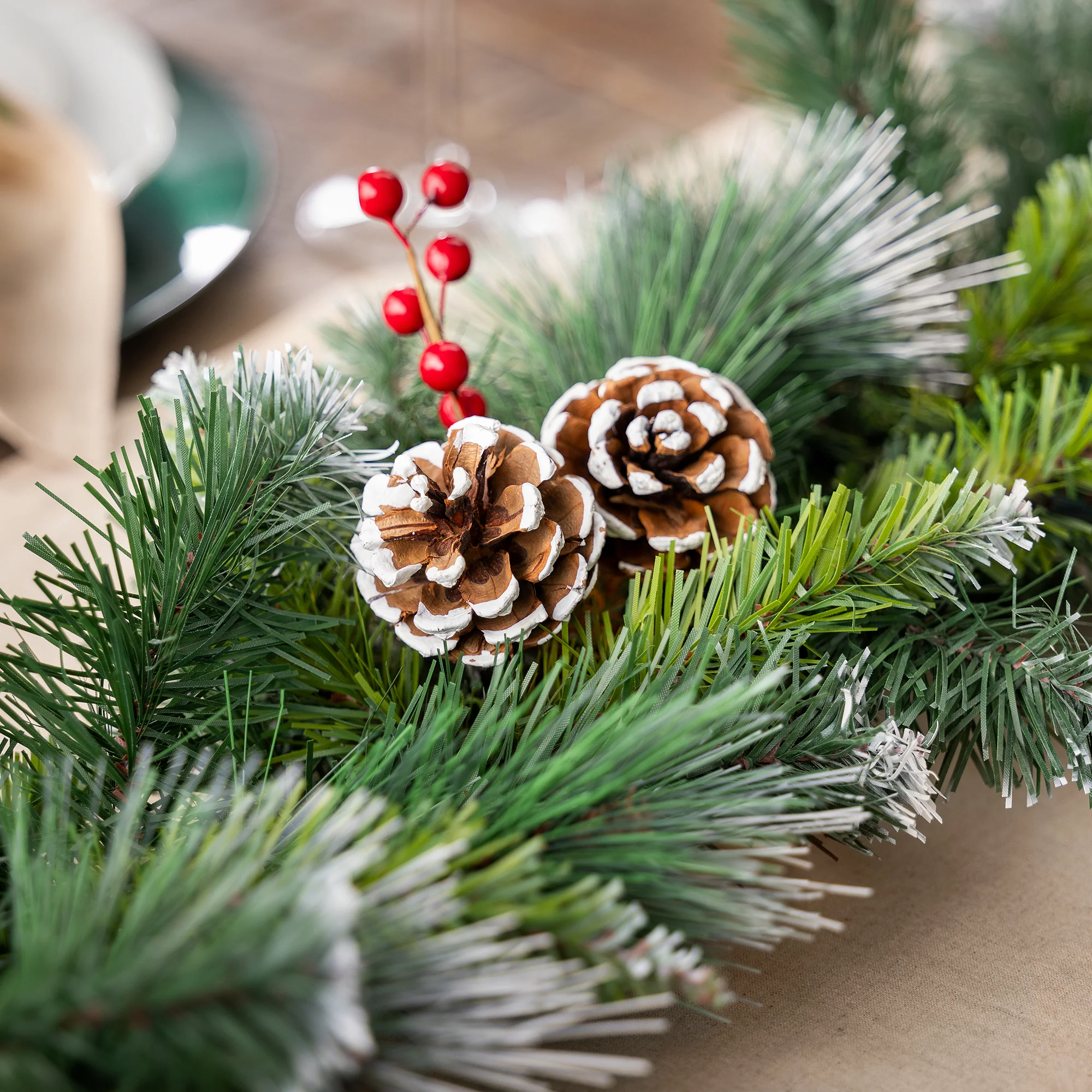 Frosted Berry & Pine Cone Garland - Image 10