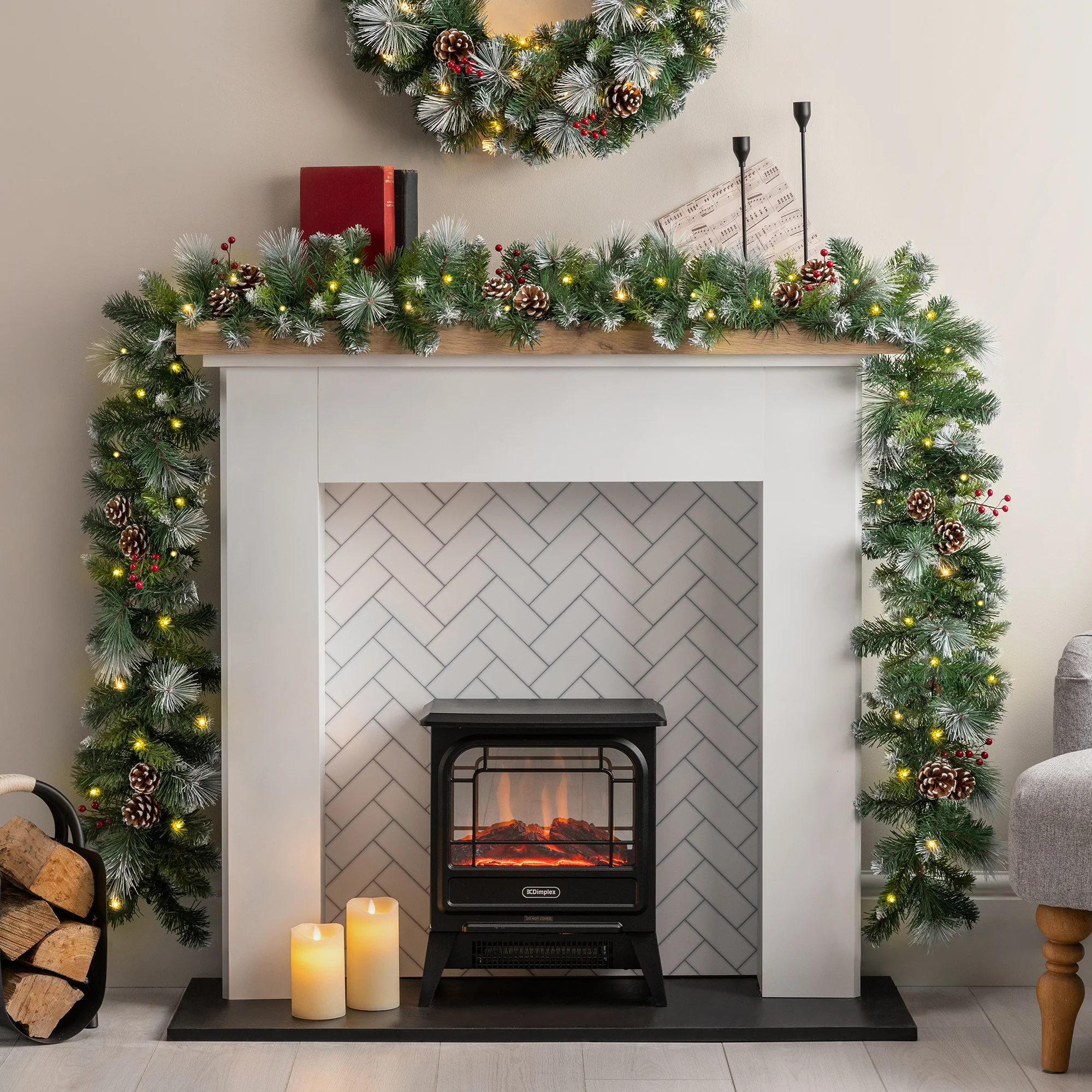 Frosted Berry & Pine Cone Garland - Image 6
