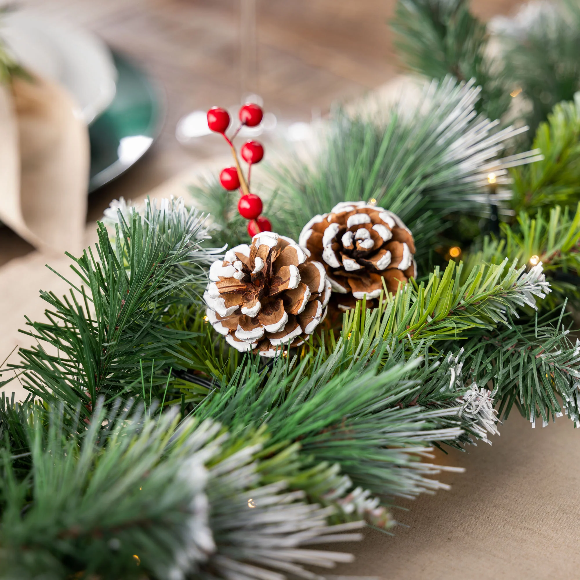 Frosted Berry & Pine Cone Garland - Image 9