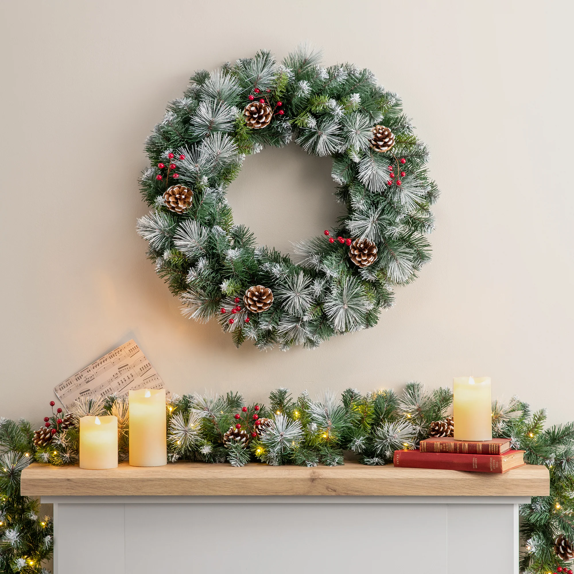Frosted Berry & Pine Cone Wreath - Image 10