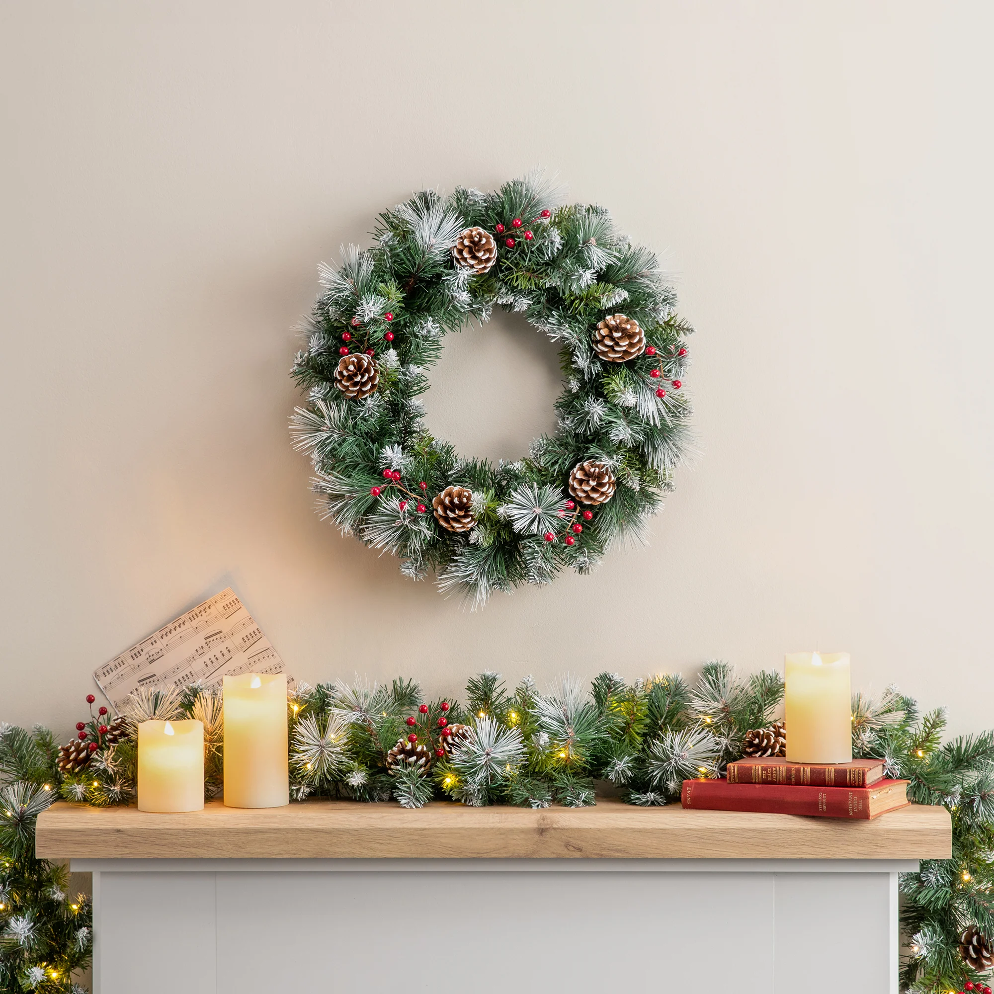 Frosted Berry & Pine Cone Wreath - Image 11