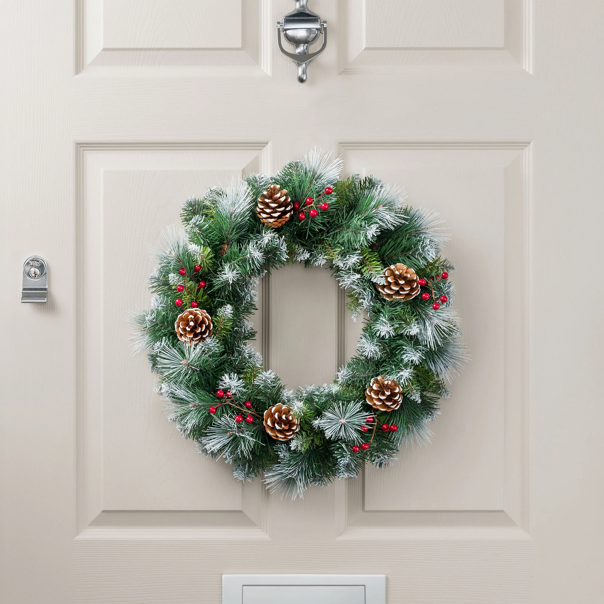 Frosted Berry & Pine Cone Wreath - Image 3