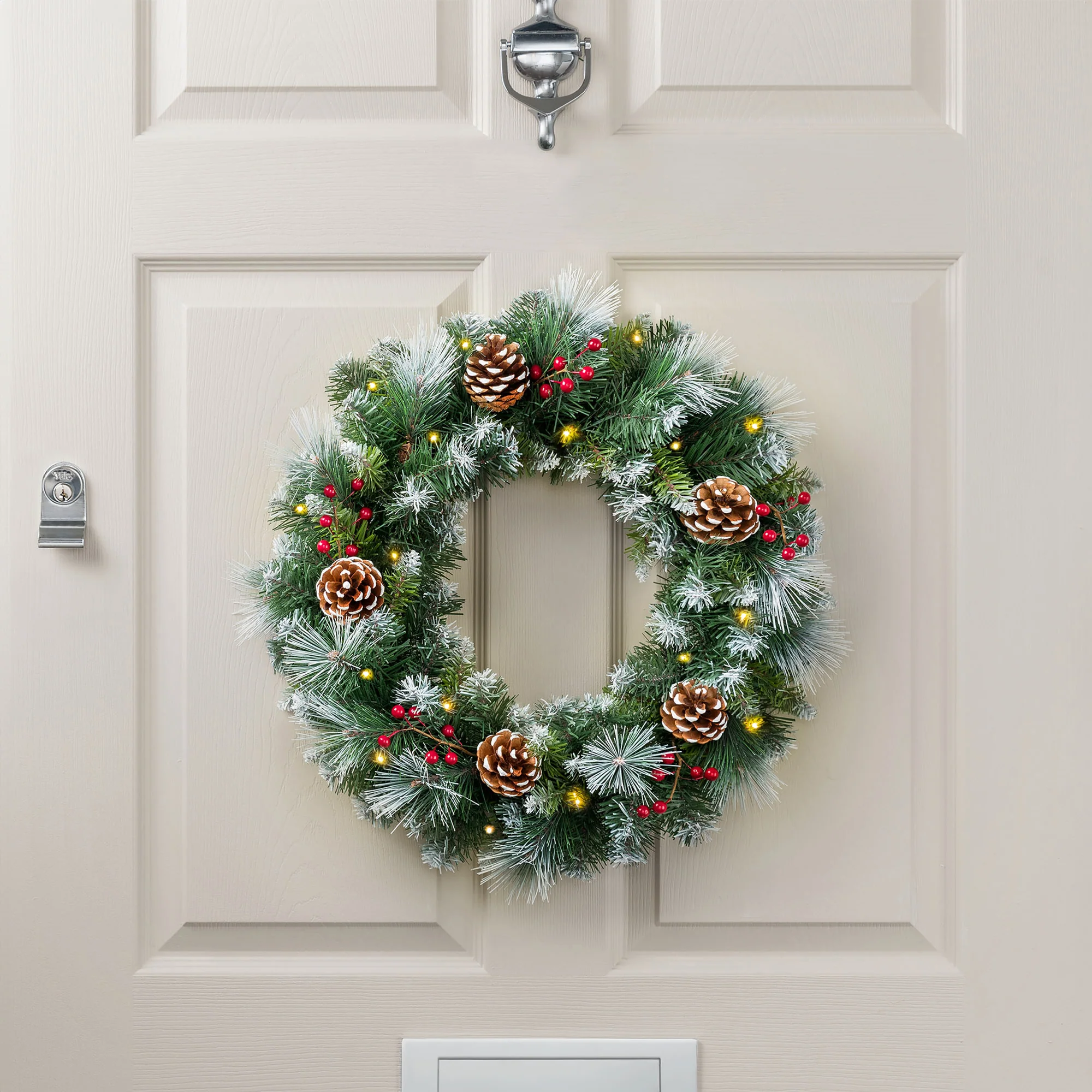 Frosted Berry & Pine Cone Wreath - Image 4