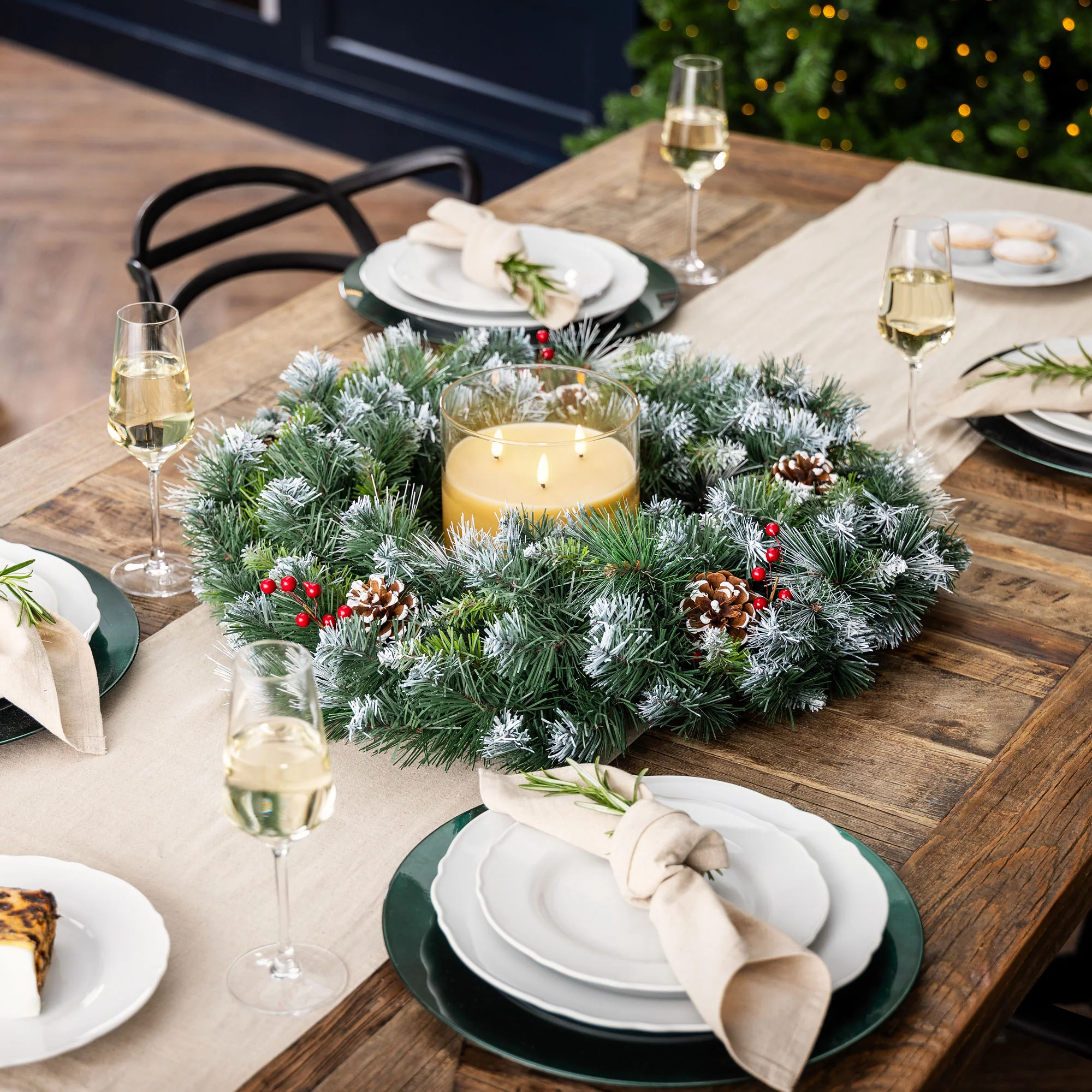Frosted Berry & Pine Cone Wreath - Image 6