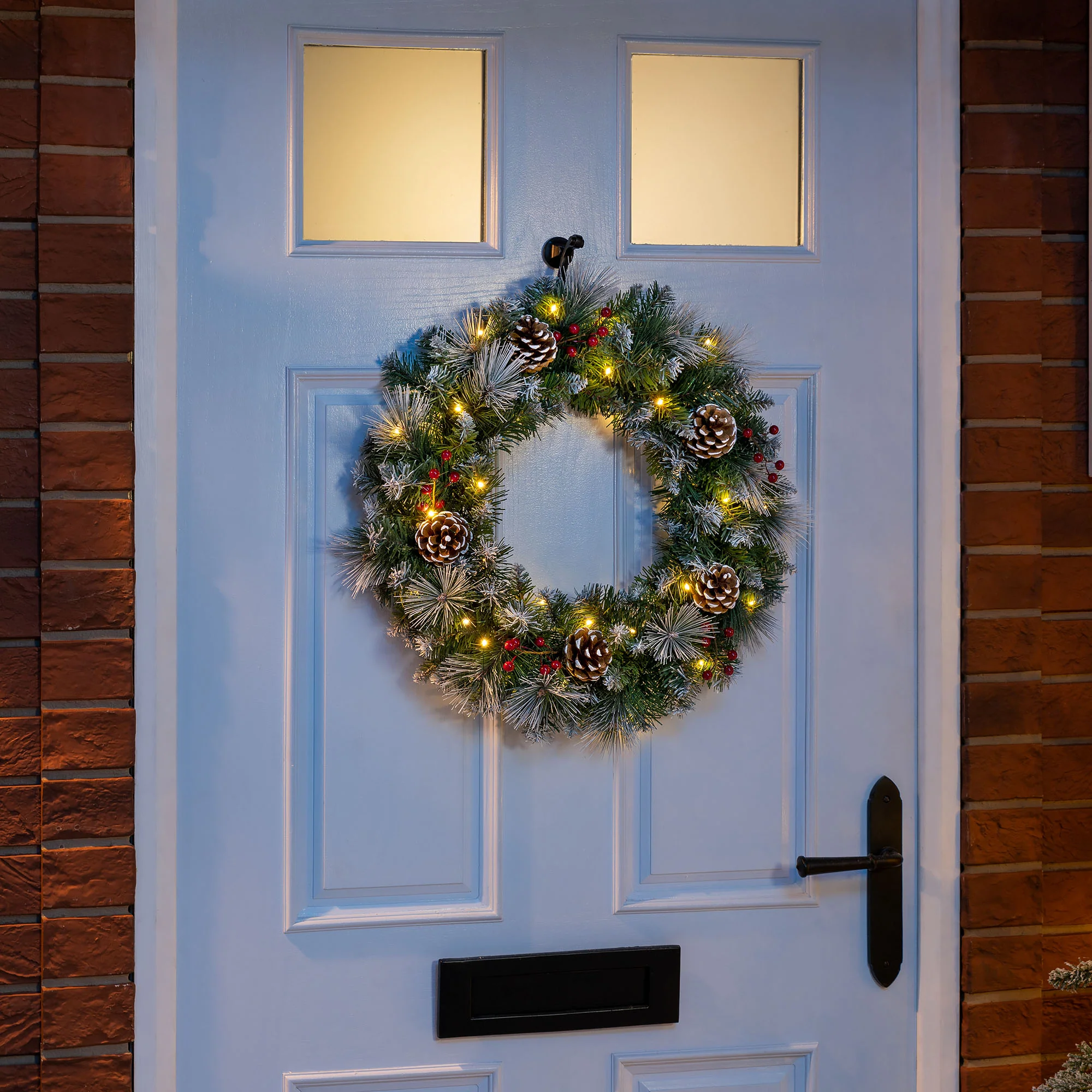 Frosted Berry & Pine Cone Wreath - Image 7