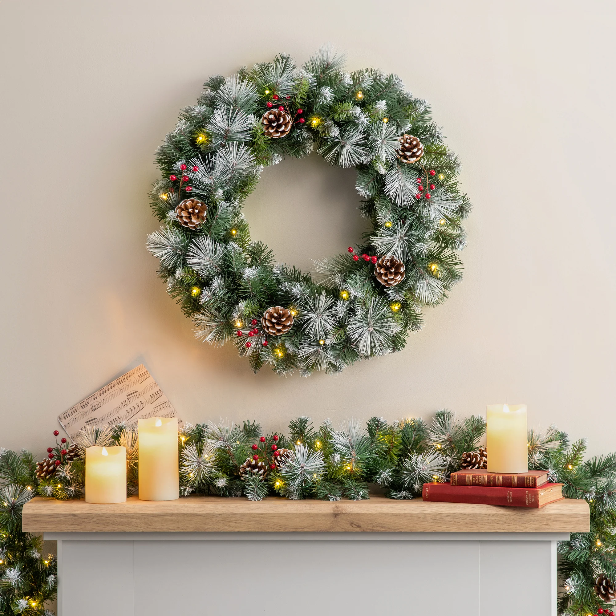 Frosted Berry & Pine Cone Wreath - Image 8