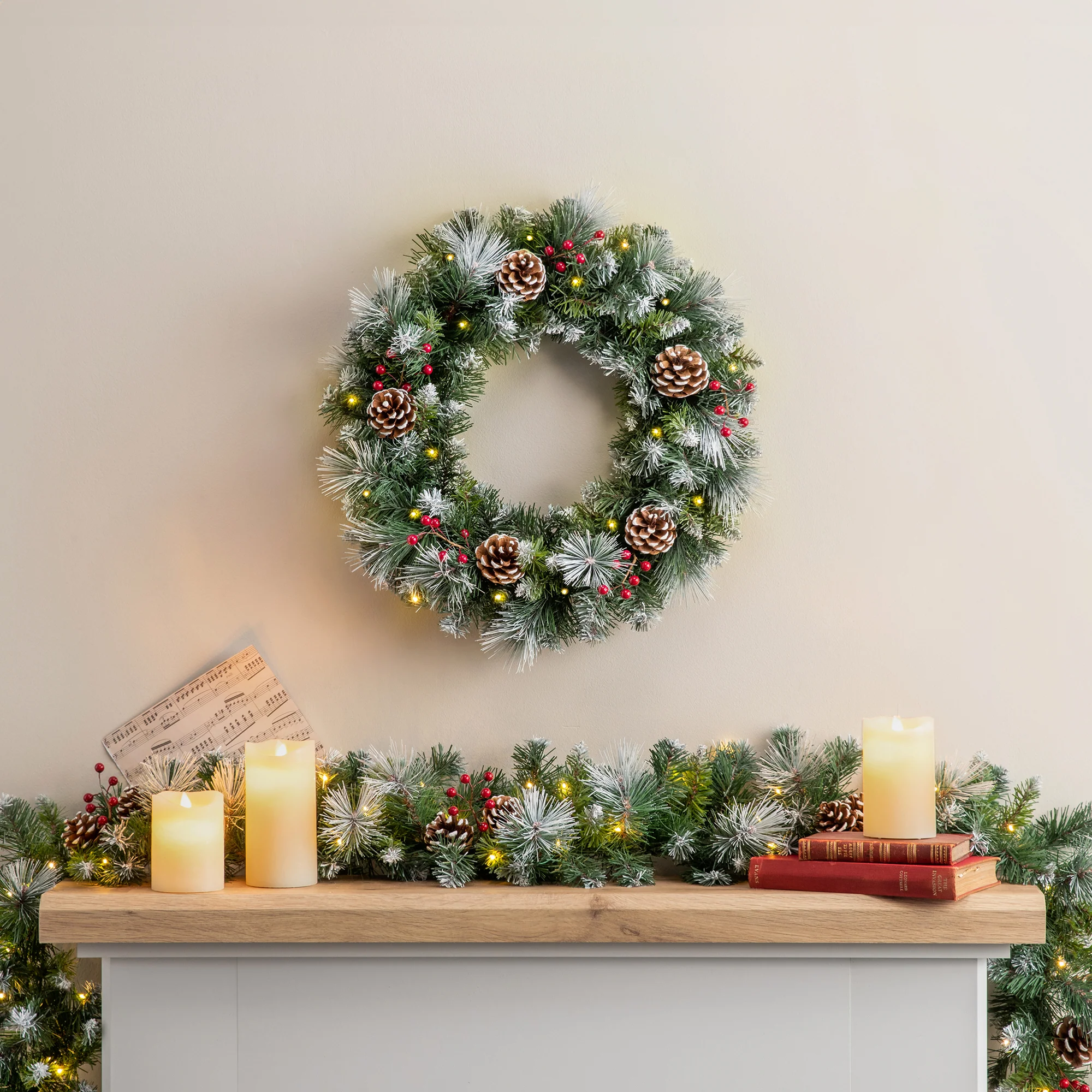 Frosted Berry & Pine Cone Wreath - Image 9