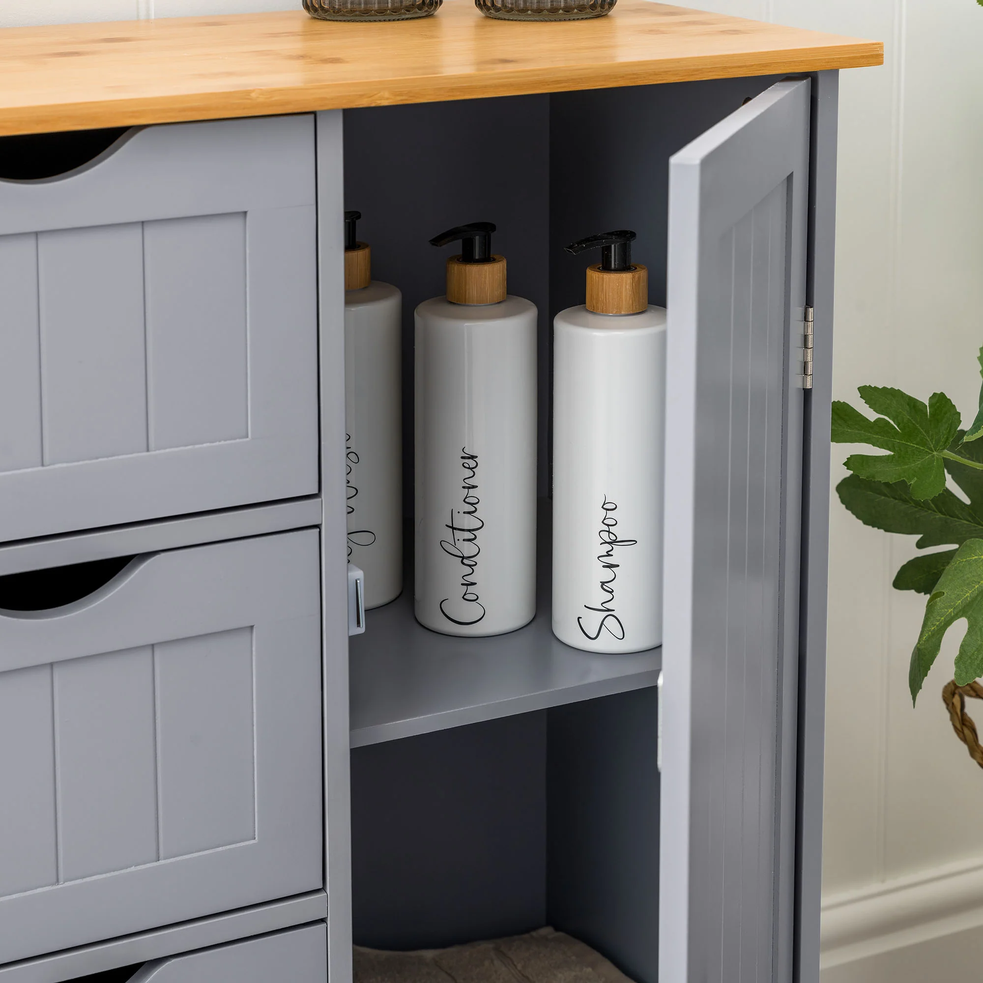 Lustleigh Grey Bathroom Drawer Cabinet - Image 3