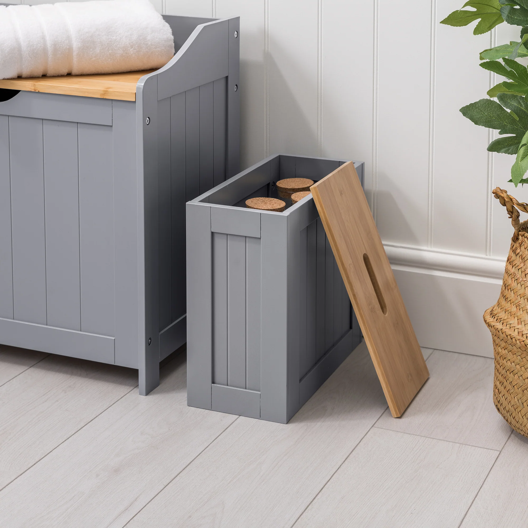Lustleigh Grey Bathroom Tidy Box - Image 2