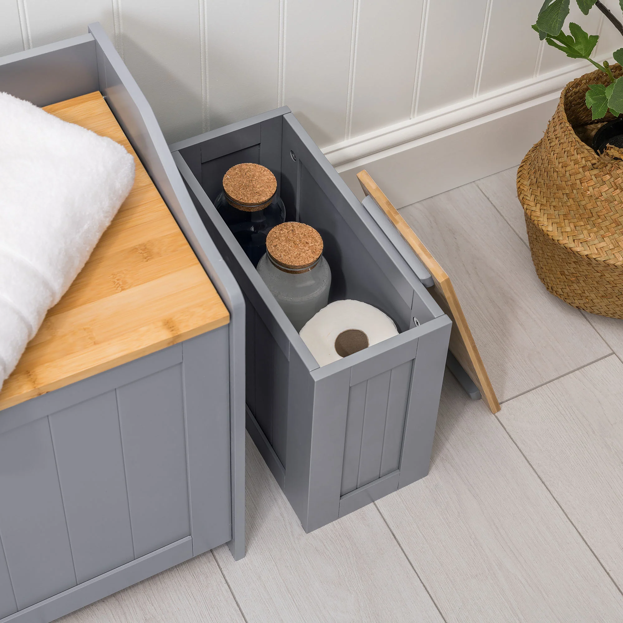 Lustleigh Grey Bathroom Tidy Box - Image 3