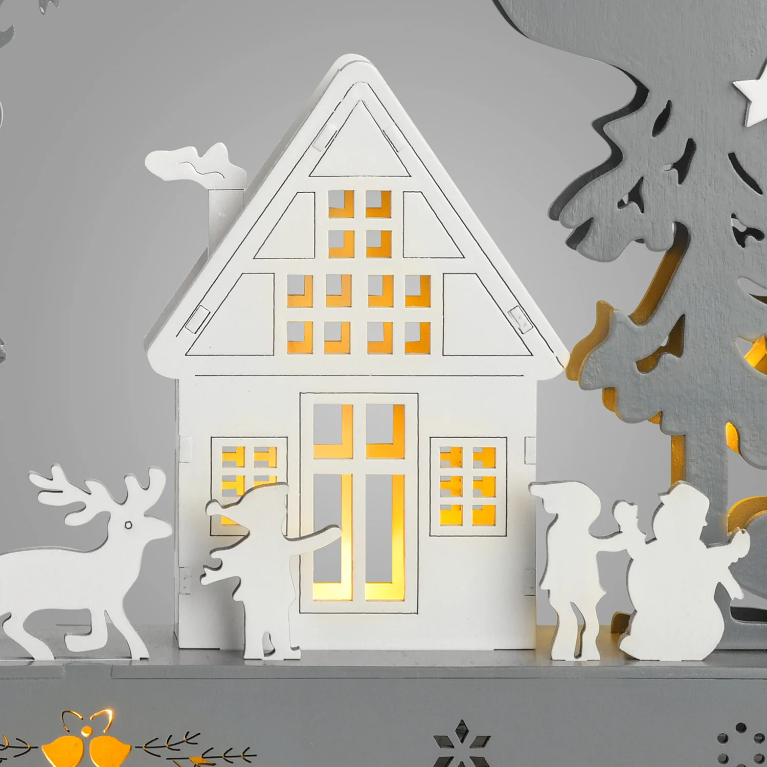 Grey Christmas Village Candle Arch - Image 3