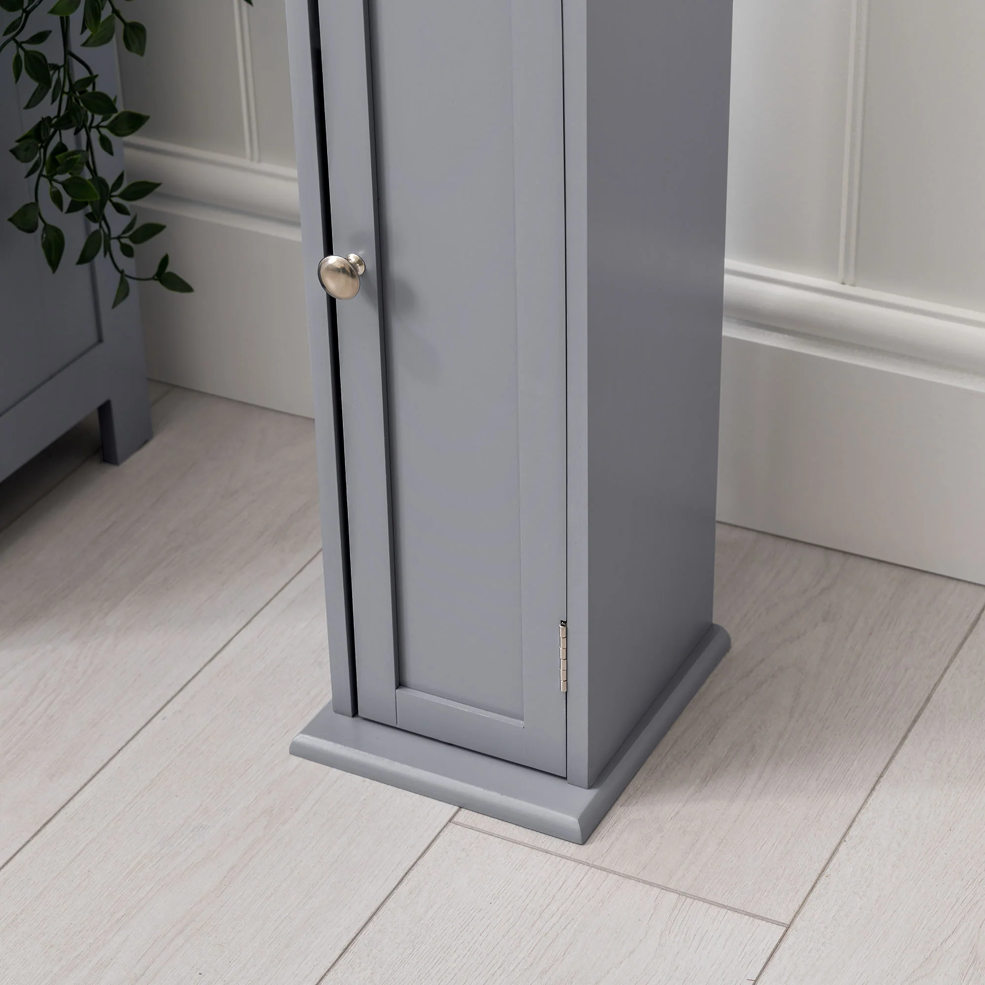 Lustleigh Grey Toilet Roll Holder Cabinet - Image 3