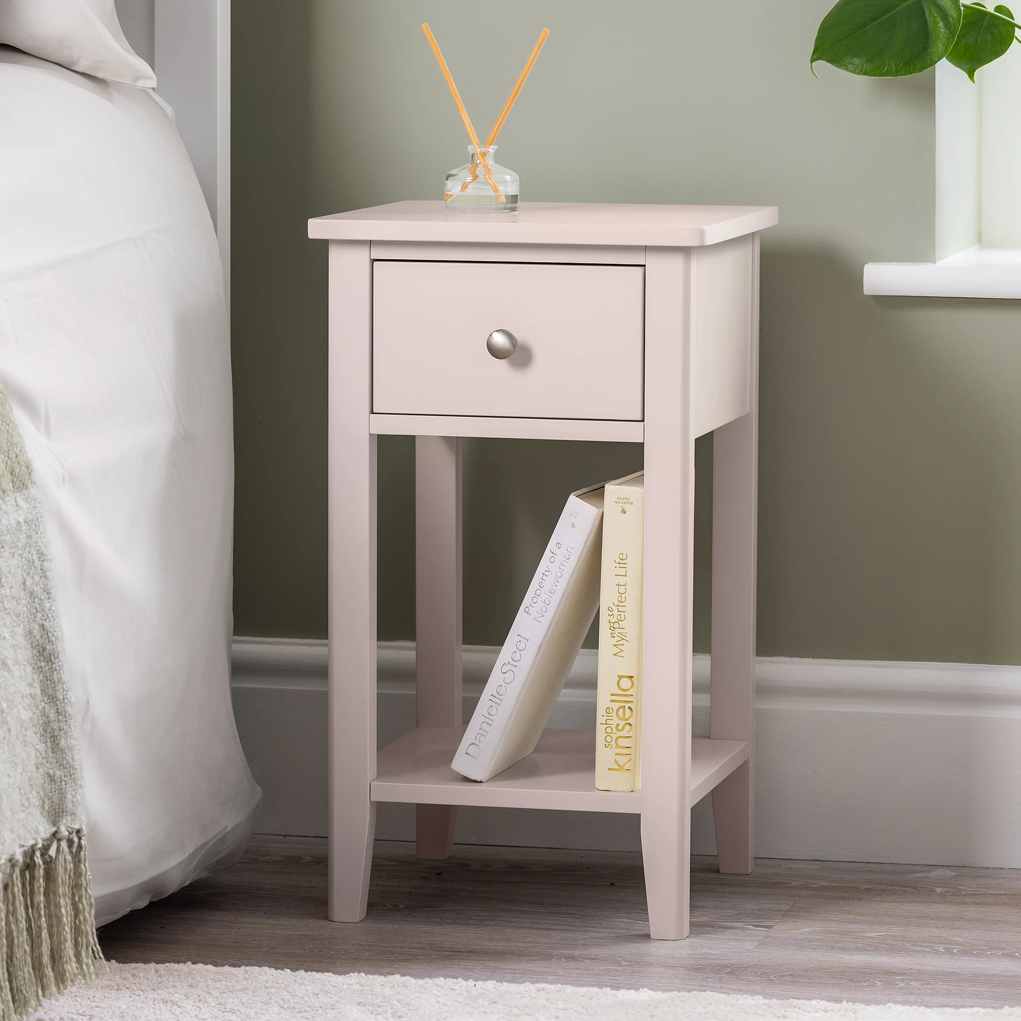 Ilsington Slim Bedside Table with Shelf - Image 21