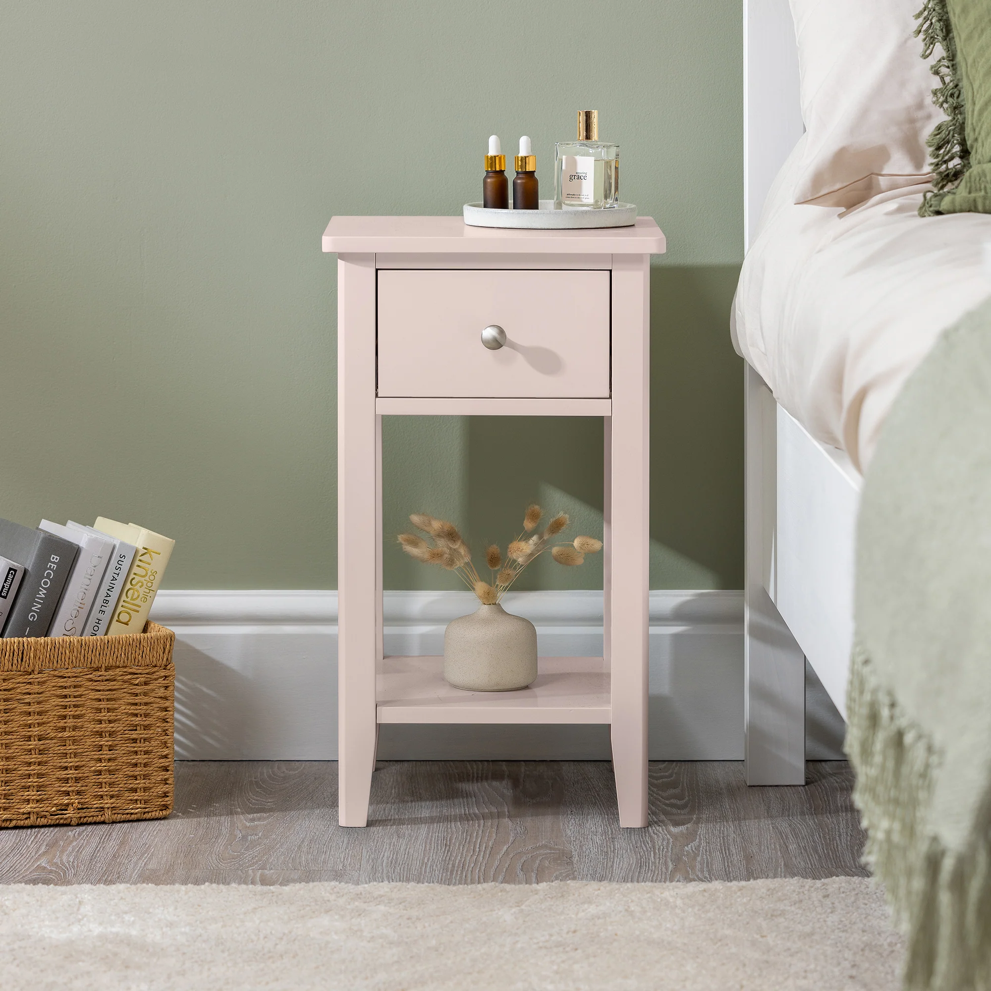 Ilsington Slim Bedside Table with Shelf - Image 22