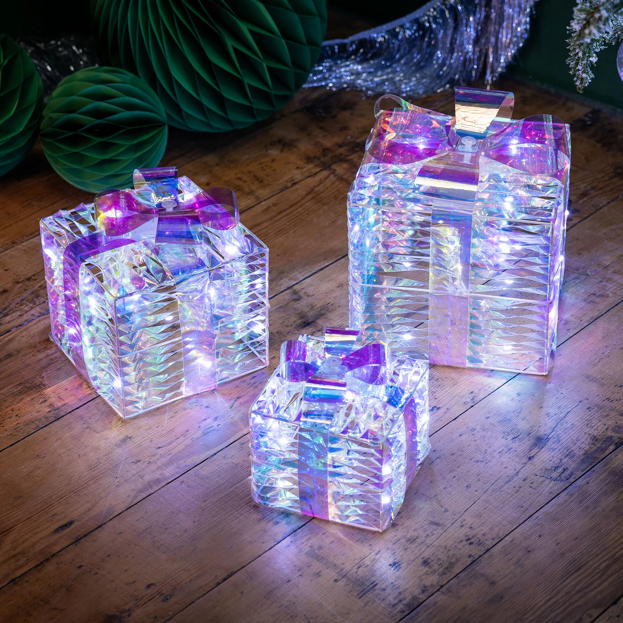 Iridescent Christmas Present Lights (Set of 3) - Image 2