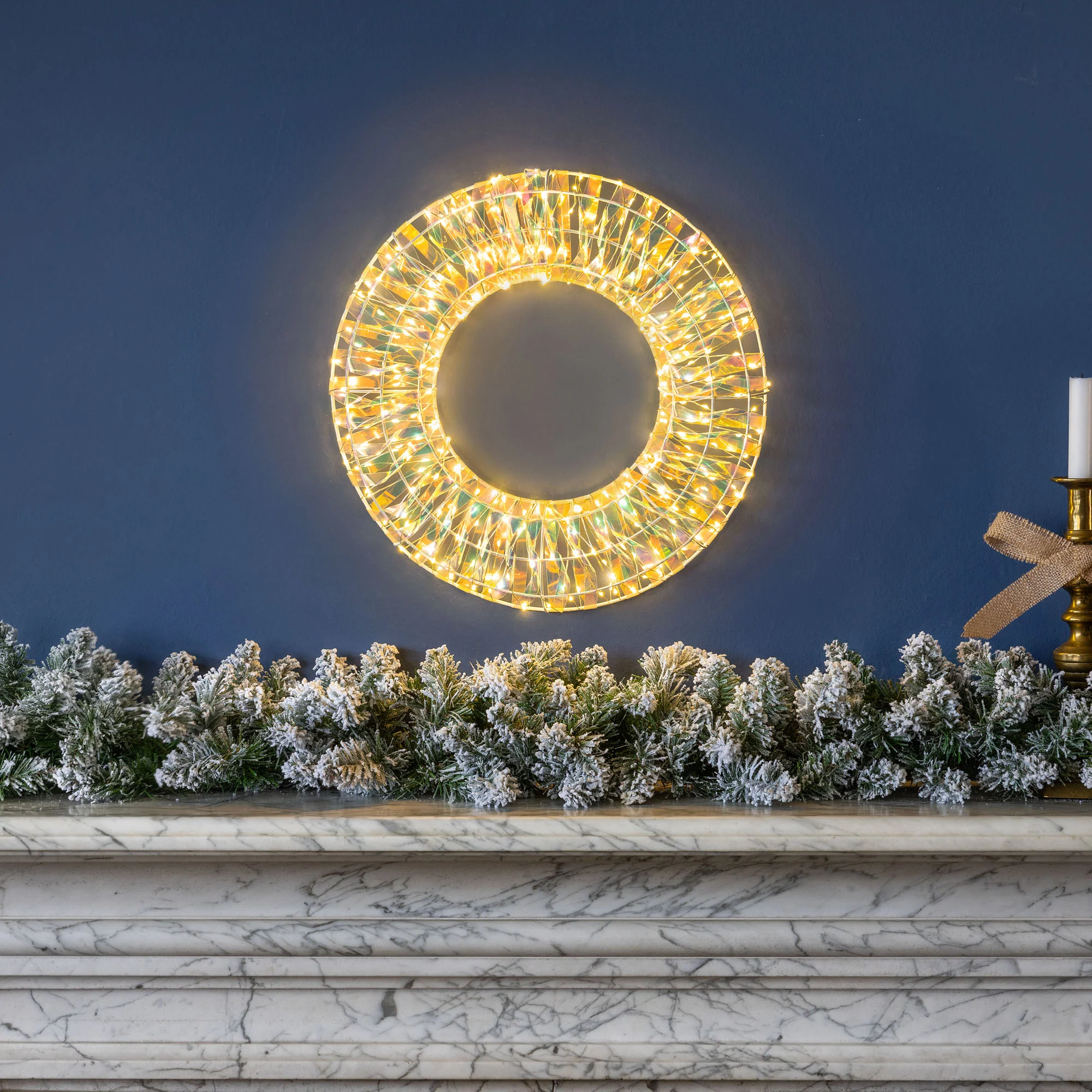 Iridescent Warm White LED Wreath - Image 4