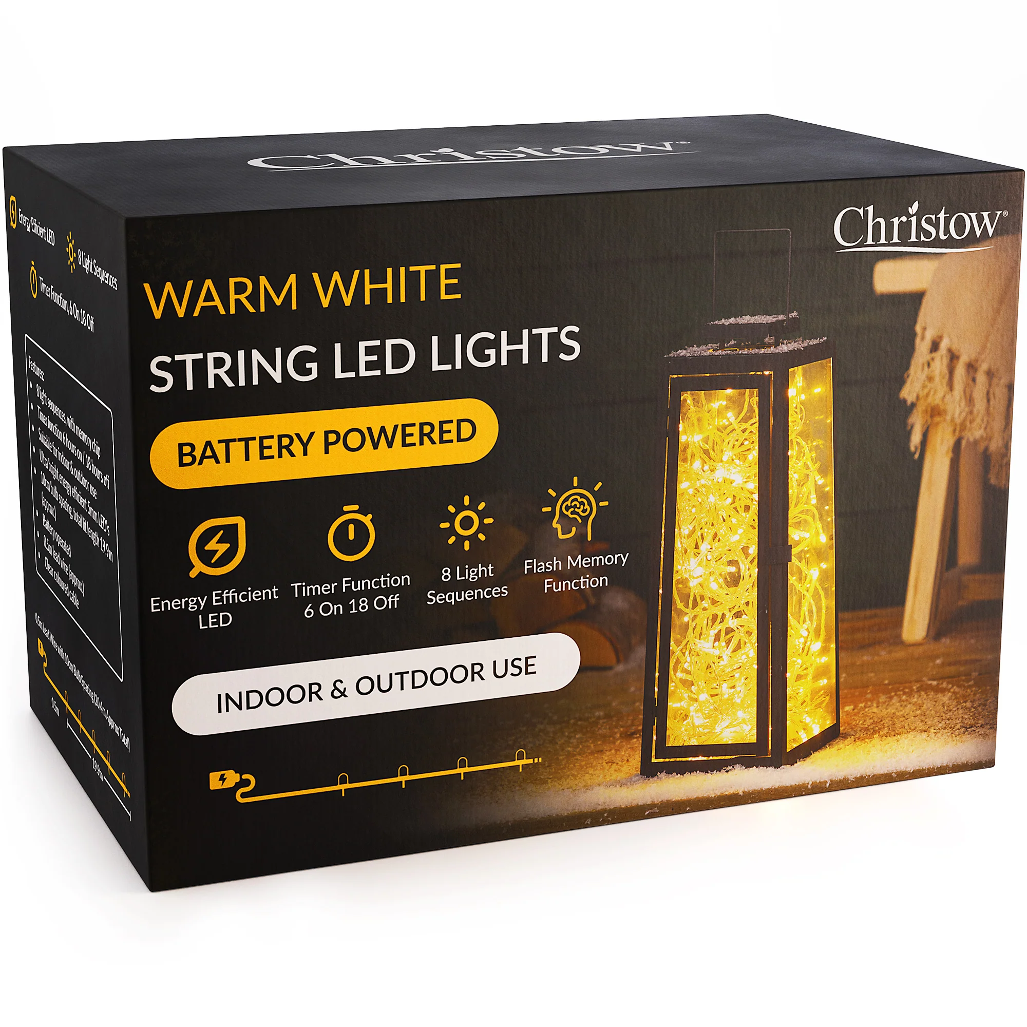 Battery Christmas Lights (Clear Cable)