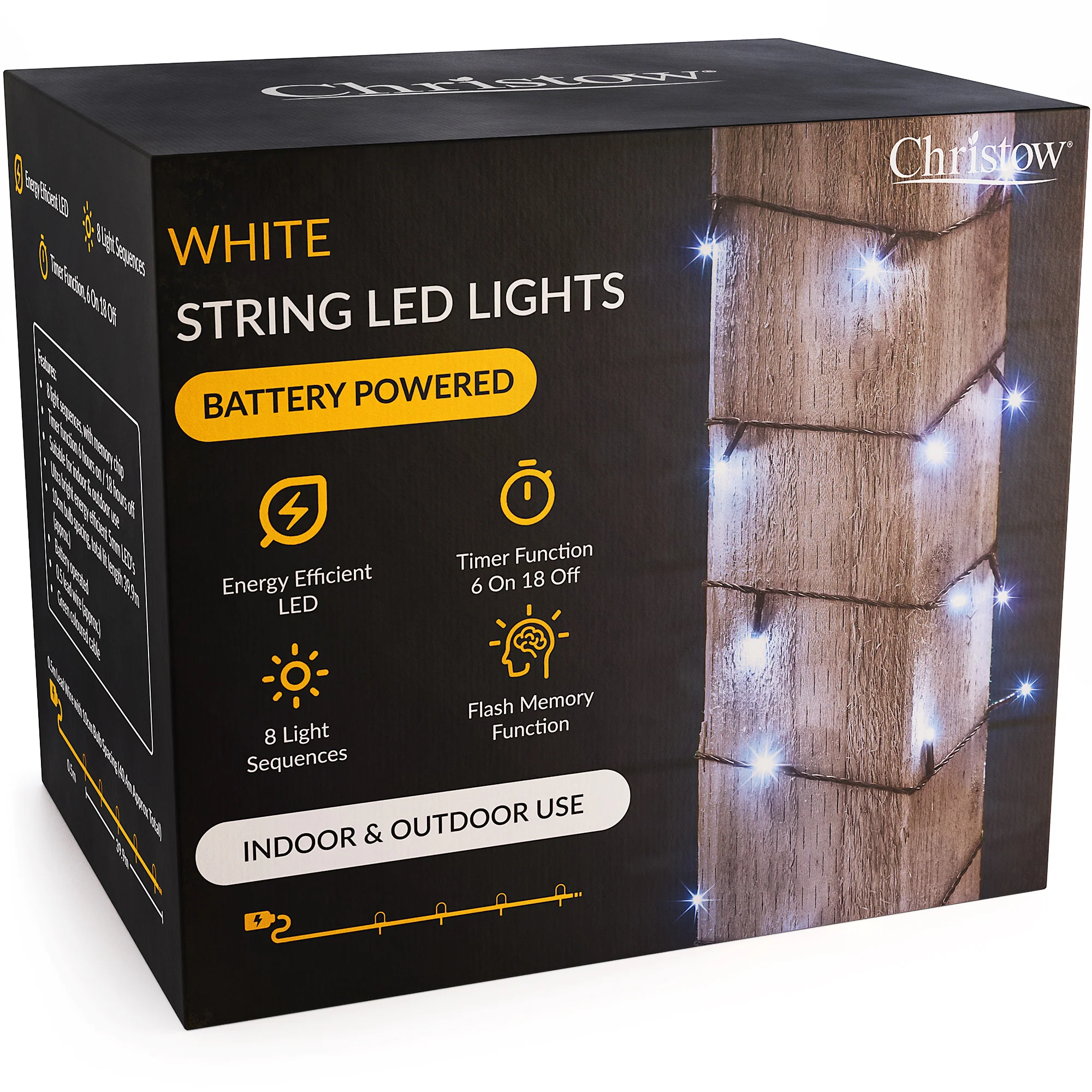 Battery Christmas Lights (Green Cable) - Image 5