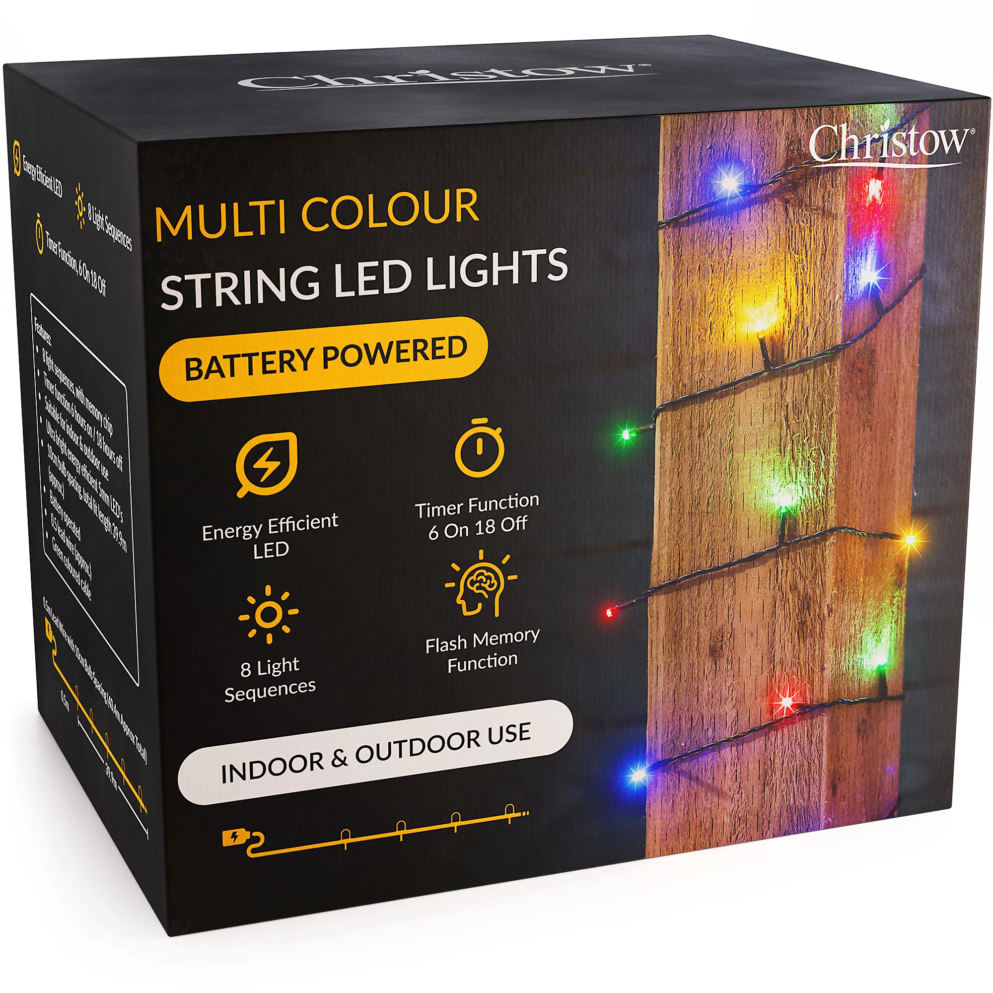 Battery Christmas Lights (Green Cable) - Image 9