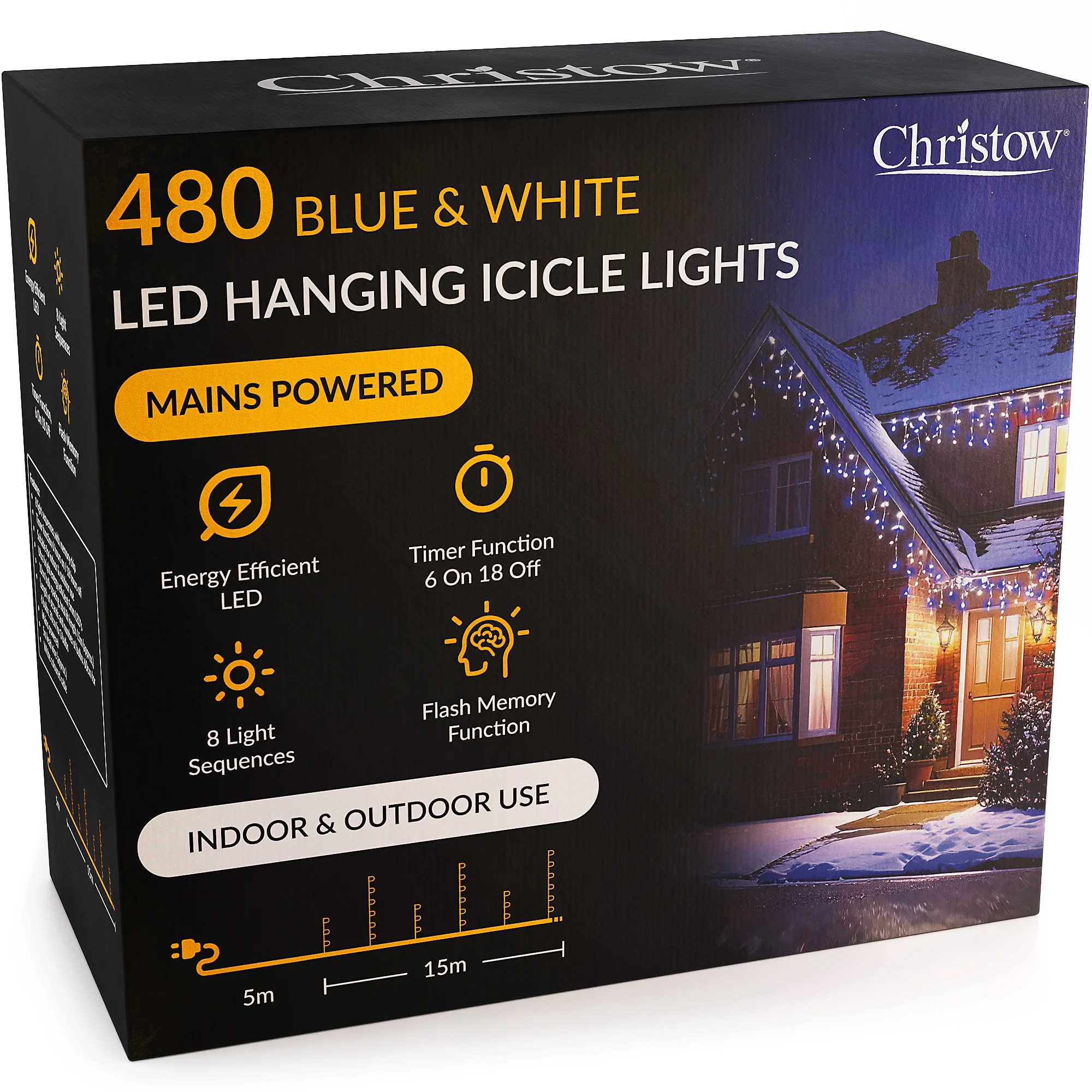 LED Hanging Icicle Christmas Lights - Image 5