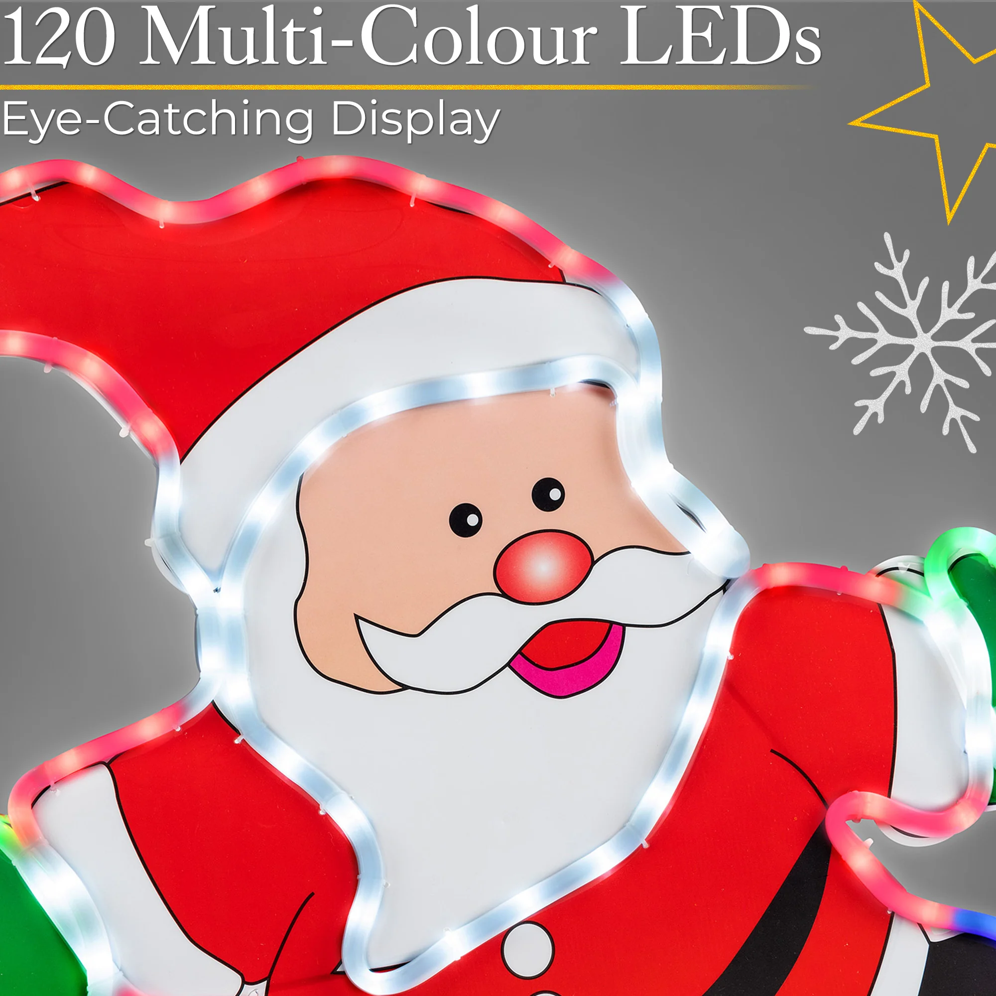 Skateboarding Light Up Santa (74cm) - Image 3